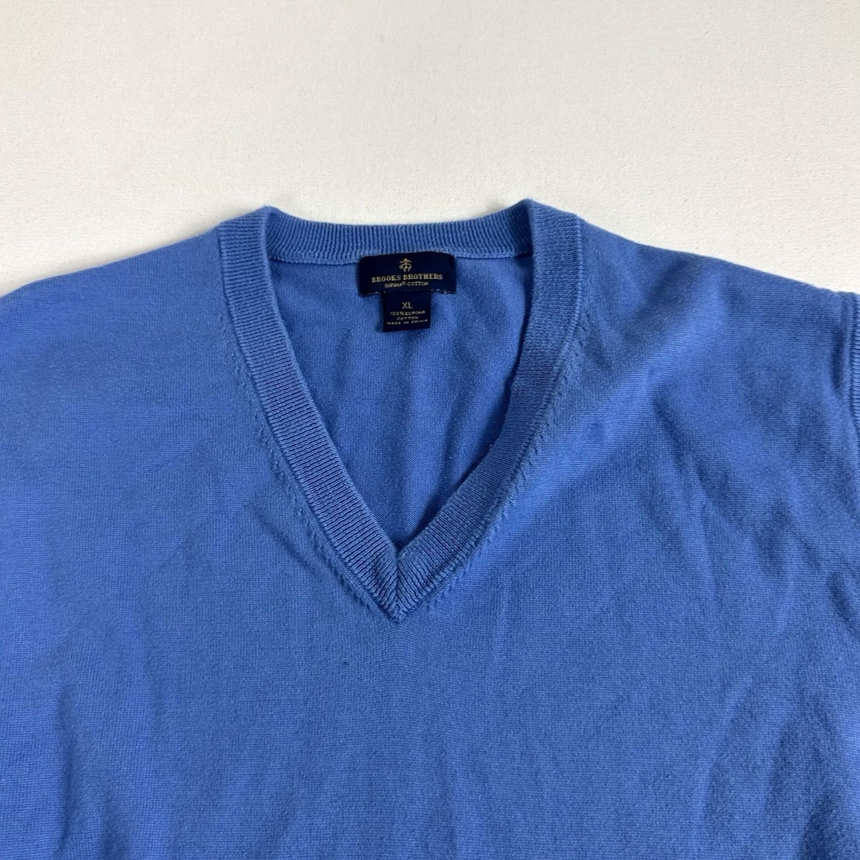Brooks Brothers Brooks Brothers Sweater Vest Mens XL V-Neck Blue Preppy Pullover Supima Cotton Knit Vest Regular Pocketless? Size US XL / EU 56 / 4 - 3 Thumbnail