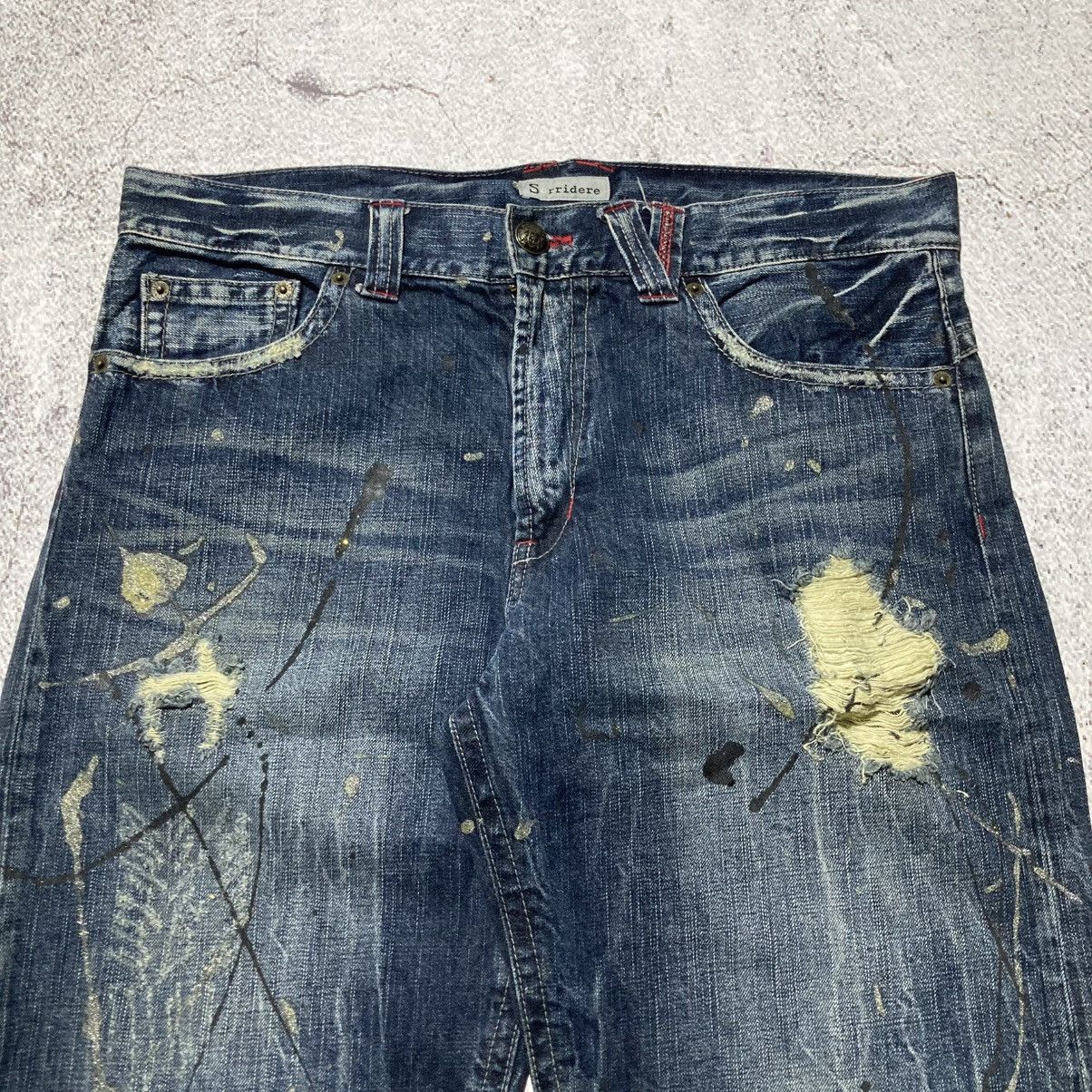Japanese Brand 2000s Sorridere Distressed Ripped Denim Pants Y2k Grunge Size US 36 / EU 52 - 3 Thumbnail