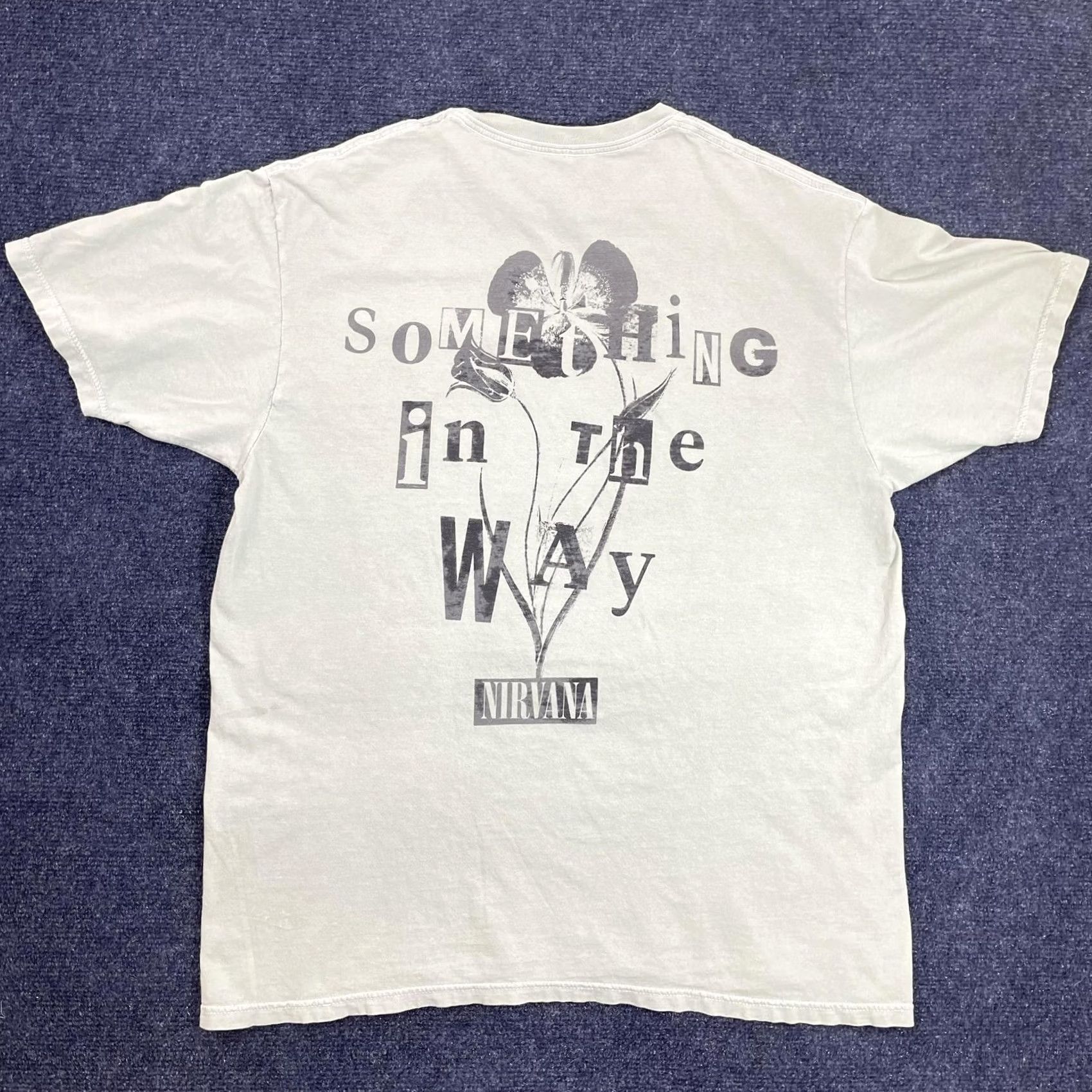 Vintage Nirvana Shirt Mens Large Gray Something In The Way Band Graphic Tee T-Shirt Size US L / EU 52-54 / 3 - 2 Thumbnail