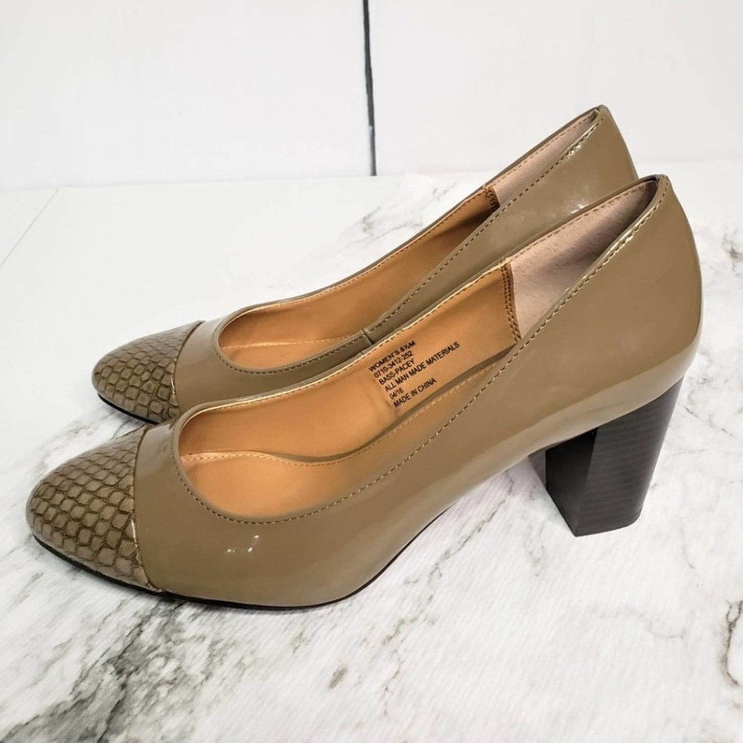Bass Bass Pacey Faux Snakeskin Patent Leather Pumps Heels 8.5 Size US 8.5 / IT 38.5 - 8 Thumbnail