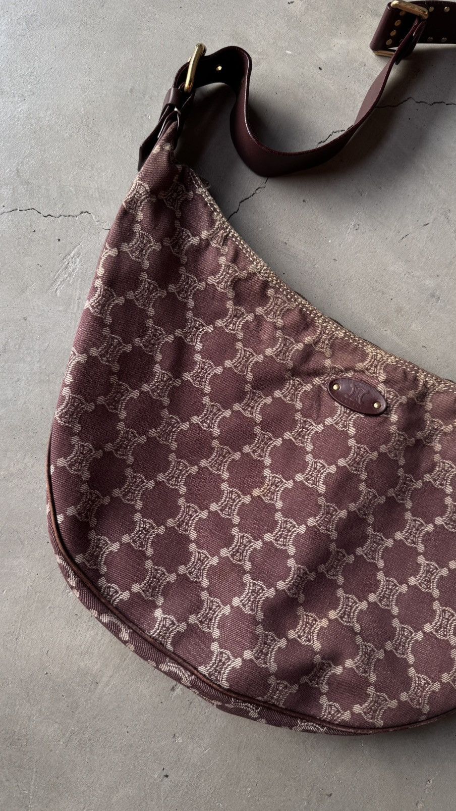 Celine Céline Celine Brown Macadam Denim Hobo Bag Size ONE SIZE - 3 Thumbnail