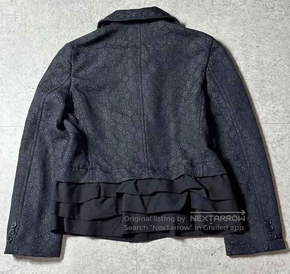 Comme des Garcons COMME des GARCONS Crewneck Floral Embroidery Wool Jacket. Size M / US 6-8 / IT 42-44 - 2 Thumbnail