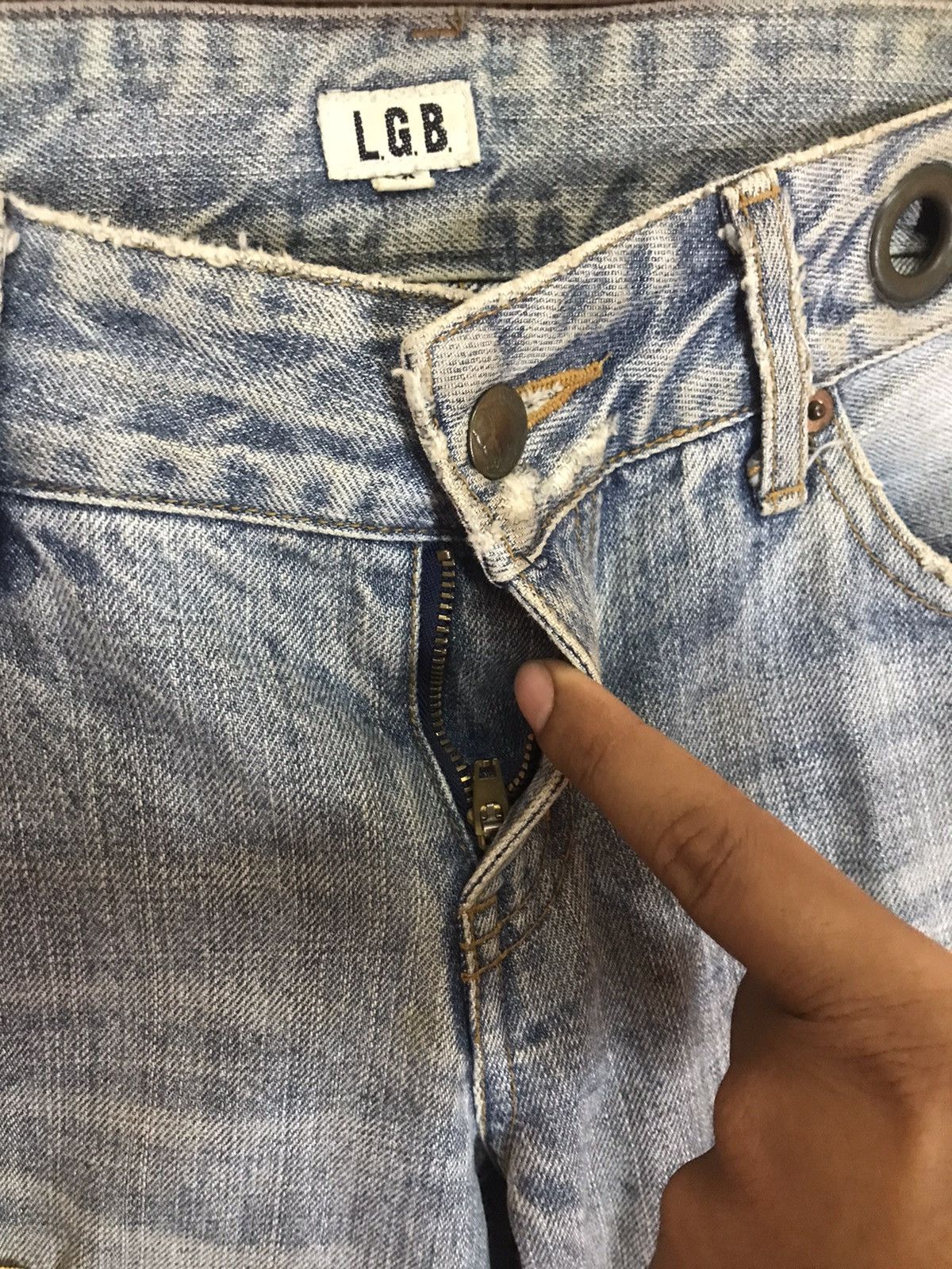 Le Grande Bleu (L.G.B.) 🔥GRAILS🔥OG LGB DENIM PATCHWORK CUSTOM VERY RARE Size US 32 / EU 48 - 9 Thumbnail