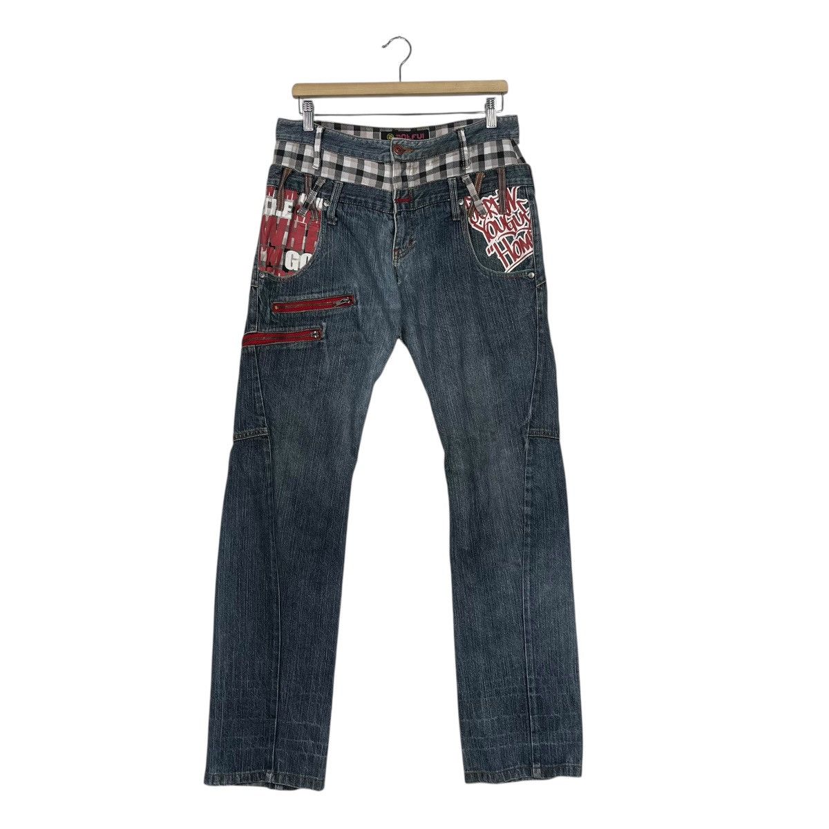 Seditionaries Vintage Antfui Double Waist Distressed Denim Jeans Size US 32 / EU 48 - 1 Thumbnail