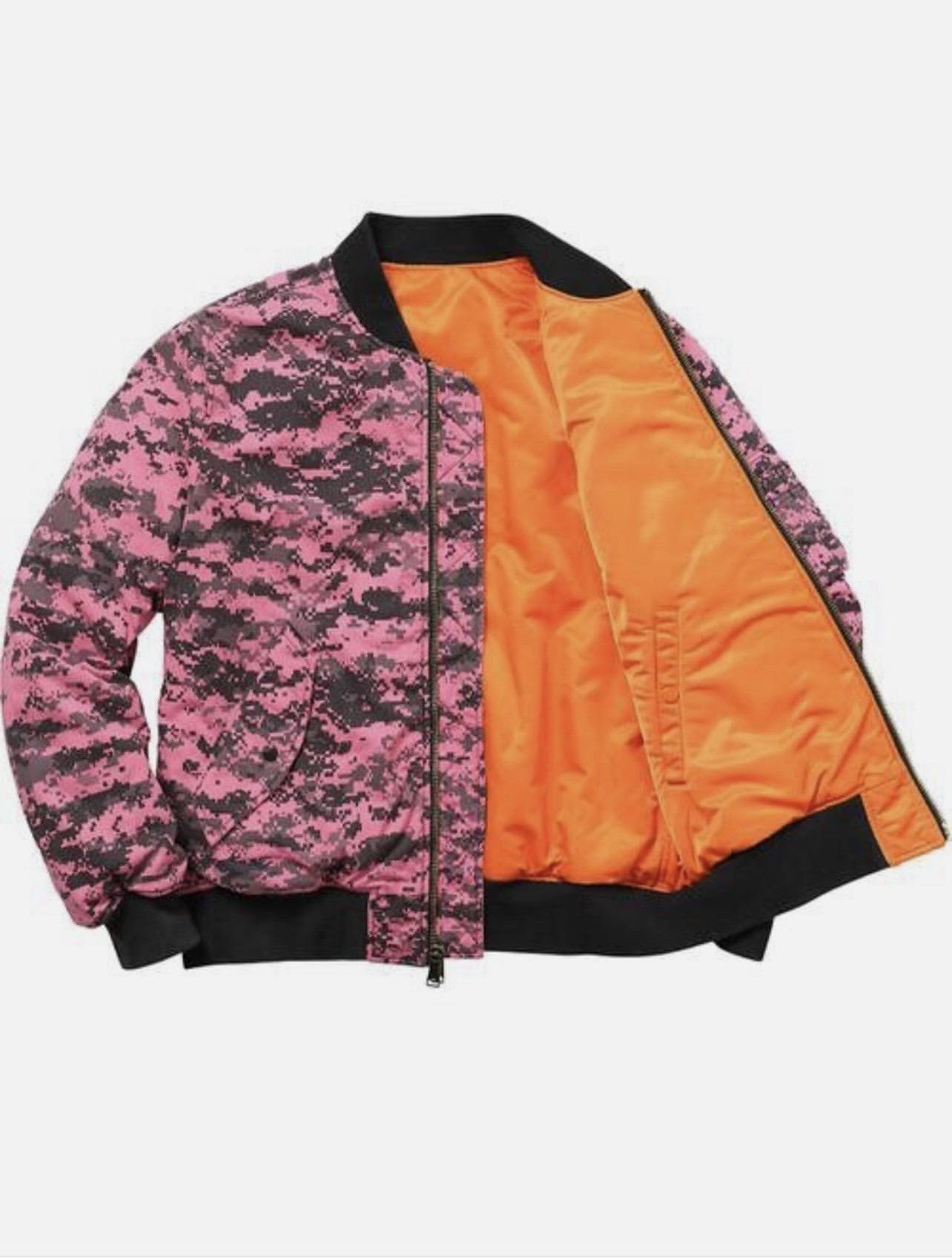 Supreme Supreme digi camo MA-1 jacket, pink camo reversible orange Size US M / EU 48-50 / 2 - 2 Thumbnail