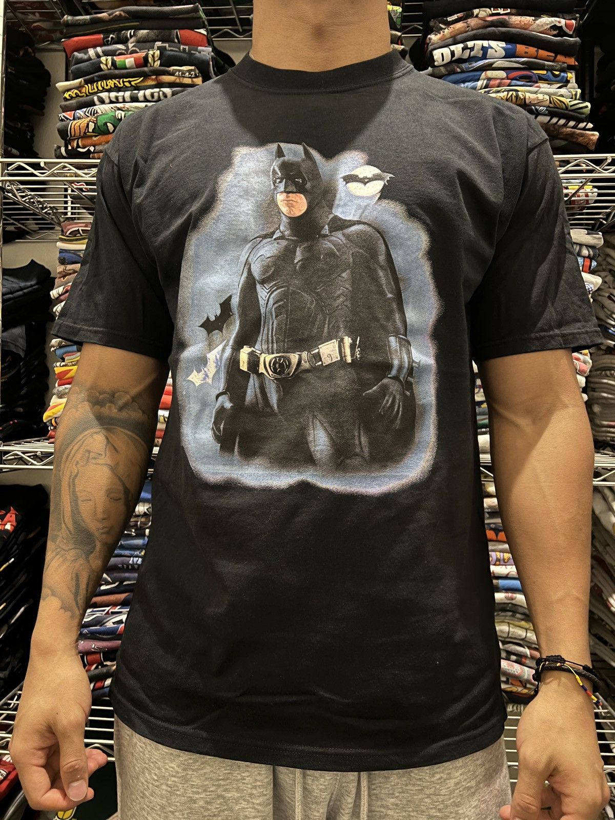 DC Comics 2005 Batman Begins Promo Movie Mexican Bootleg Tee Size US L / EU 52-54 / 3 - 3 Thumbnail