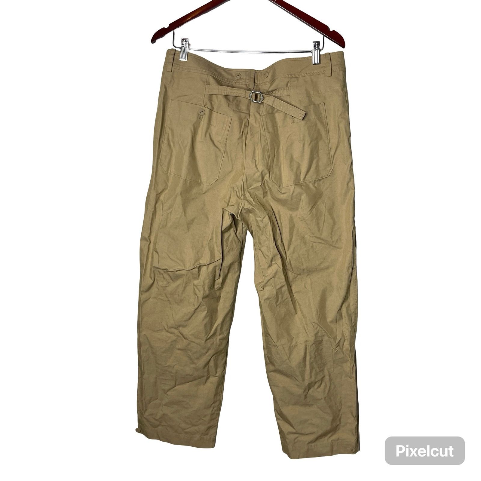 Jonathan Simkhai Simkhai tan wide leg high rise pants sz 32 Size 32" / US 10 / IT 46 - 3 Thumbnail