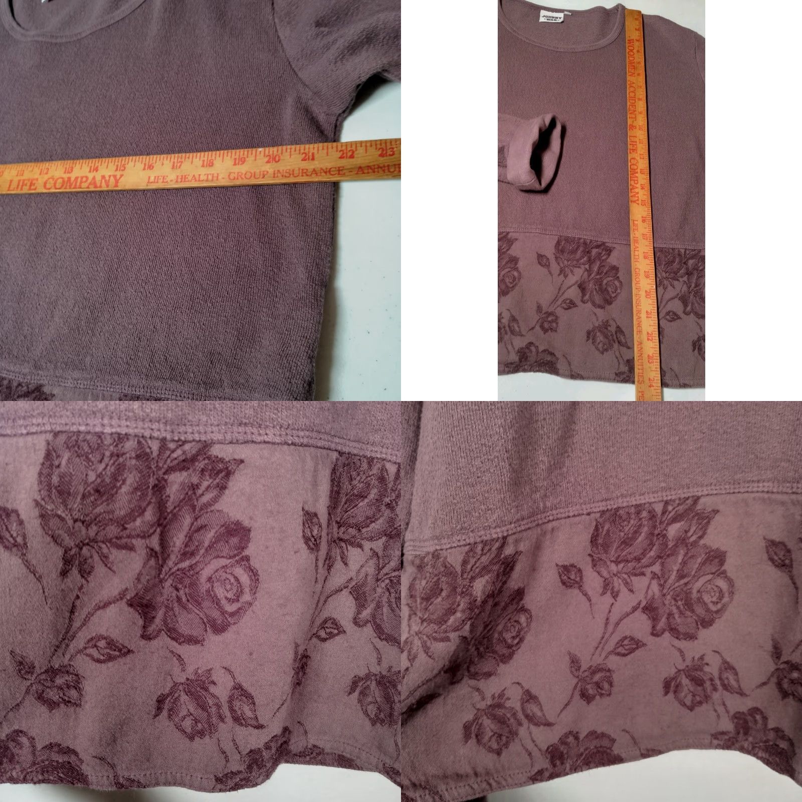Johnny Was VINTAGE Johnny Was Shirt Women Medium Long Sleeve Knit Plum Floral Trim Boho Bohemian Lagenlook Natural 90s Mens? Wait. Size M / US 6-8 / IT 42-44 - 8 Thumbnail