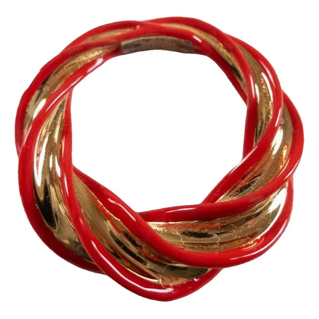 Bottega Veneta o1n1vont0425 Size: 09 / Pillar Twisted Ring in Red/Gold Size ONE SIZE - 3 Thumbnail