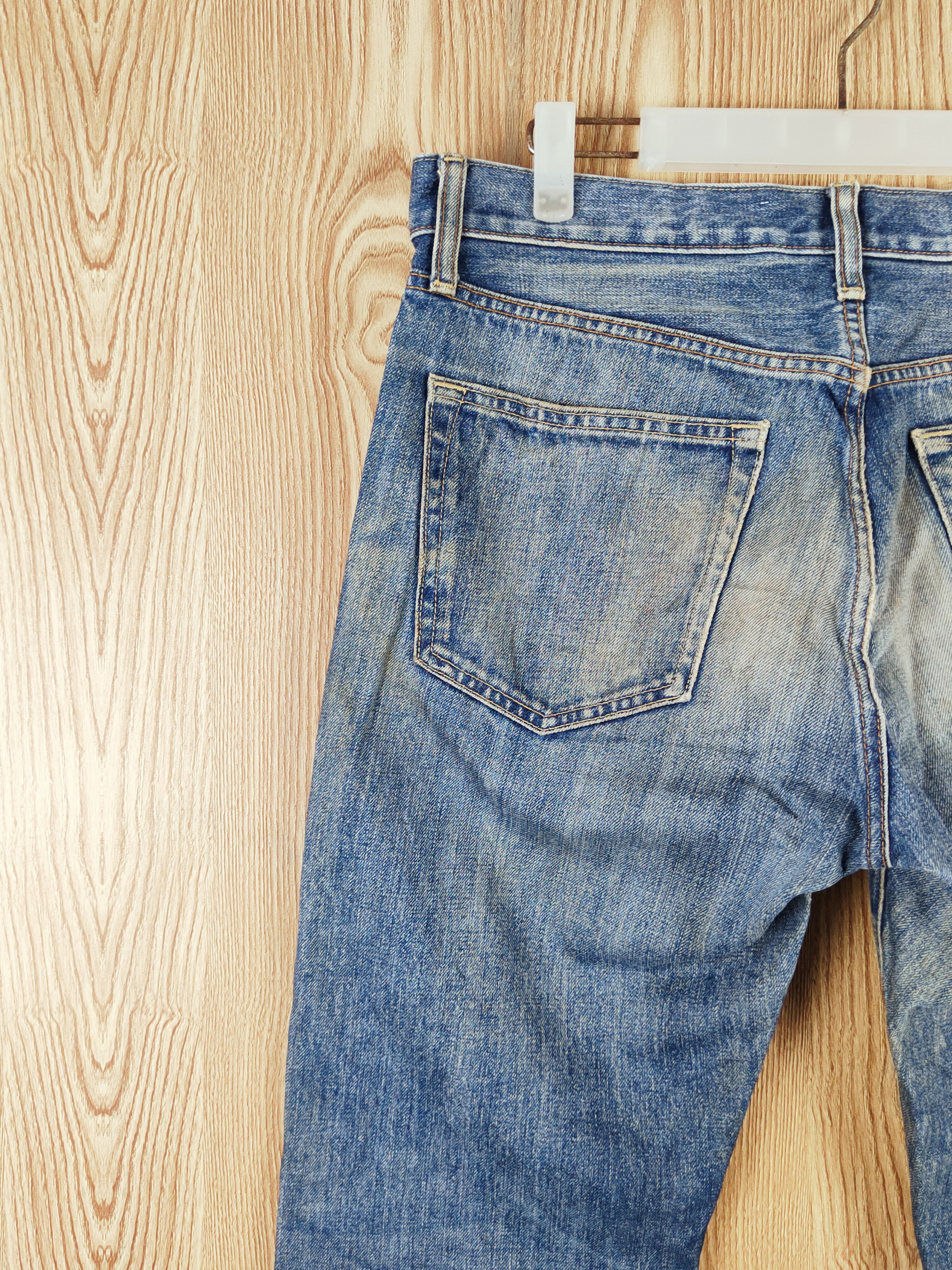 Uniqlo × Vintage Uniqlo Blue Faded Distressed Ripped Jeans Size US 34 / EU 50 - 9 Thumbnail