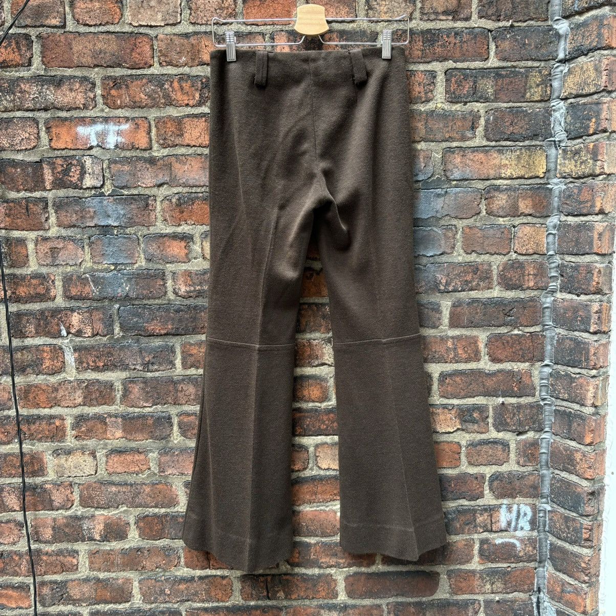 Vintage Vintage 1970s Brown Bell Bottom Pleated Trousers Size 28" / US 6 / IT 42 - 3 Thumbnail