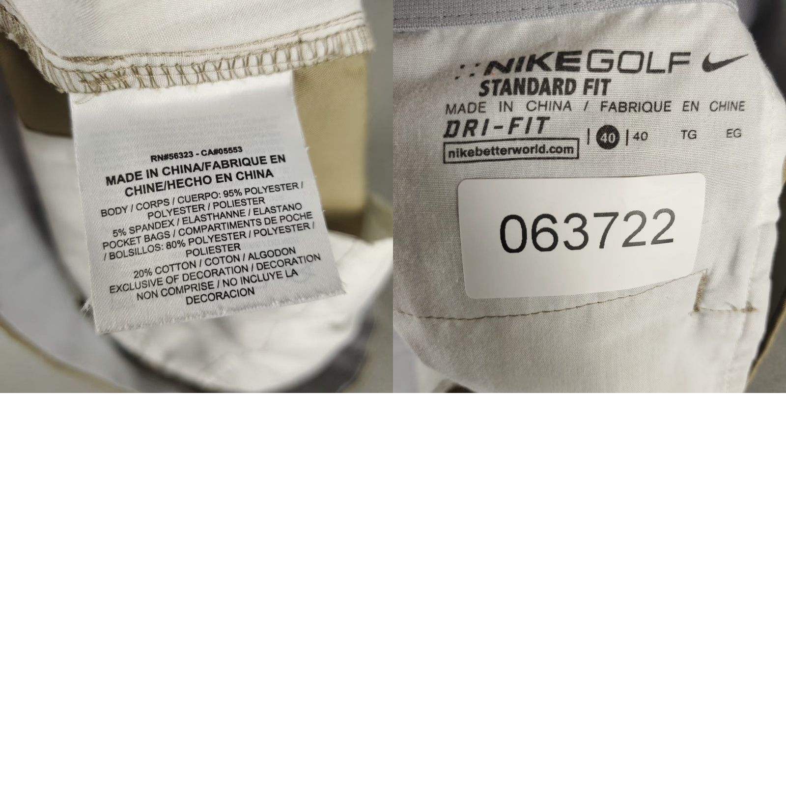 Nike Nike Shorts Mens 40 Beige Swoosh Golf Dri Fit Casual Flat Front Chino Size US 40 / EU 56 - 8 Thumbnail