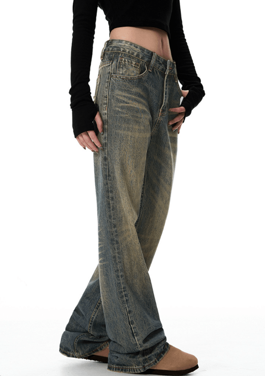 Japanese Brand × Jean American retro distressed low-rise flared straight jeans Size US 32 / EU 48 - 5 Thumbnail