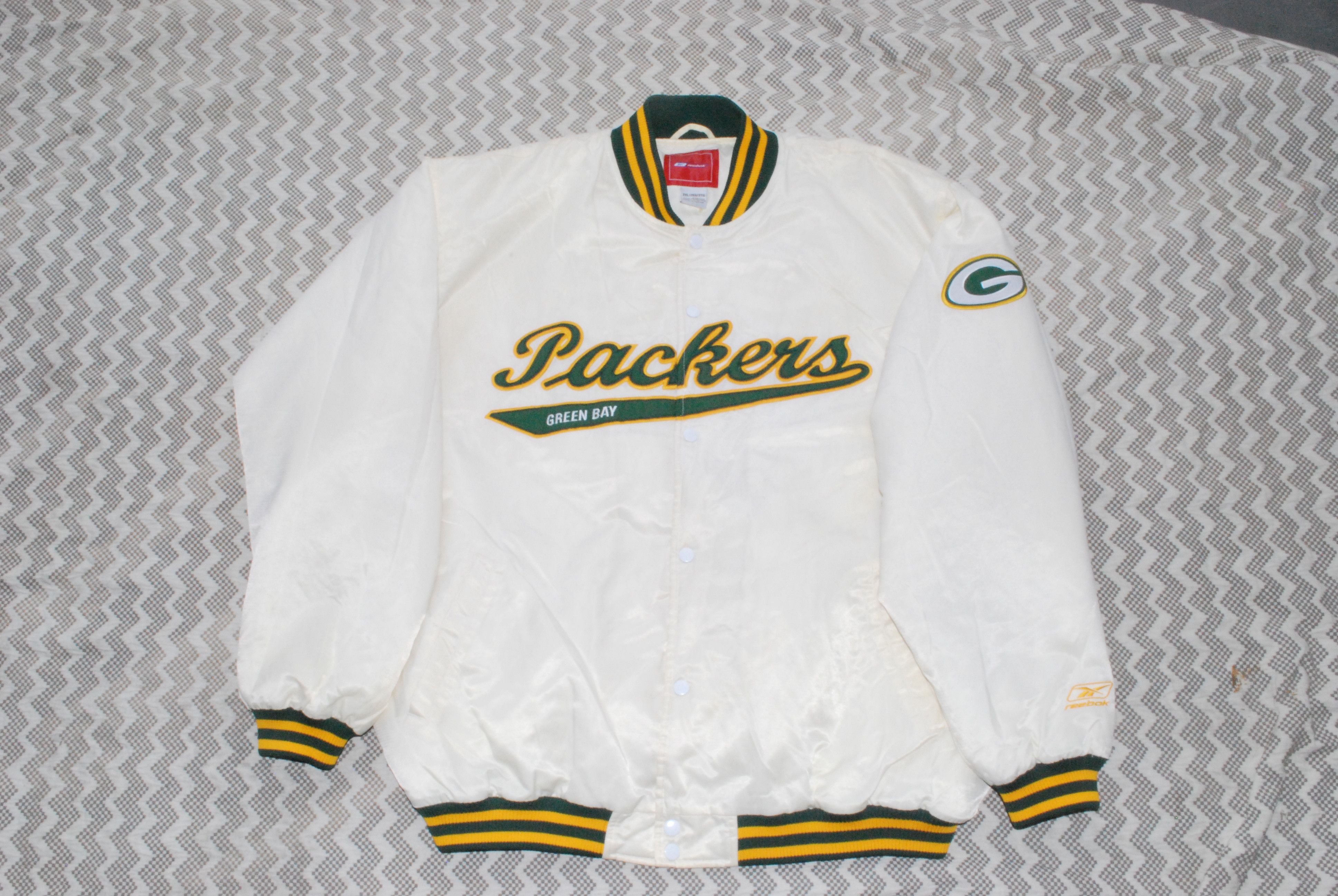 Reebok Reebok Greenbay Packers Satin Bomber Jacket Size US XXL / EU 58 / 5 - 3 Thumbnail