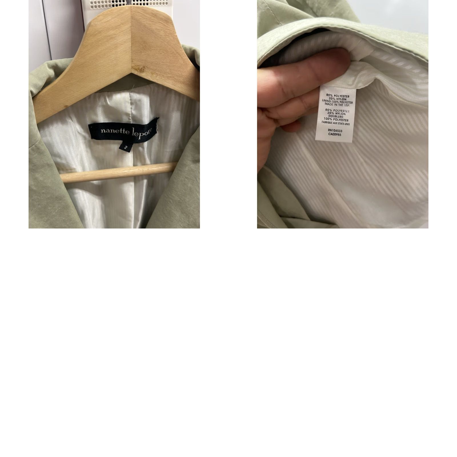 Nanette Lepore VINTAGE Women’s Nanette Lepore Mint Light Green Business Jacket Made In USA Size 2 Size XS / US 0-2 / IT 36-38 - 8 Thumbnail