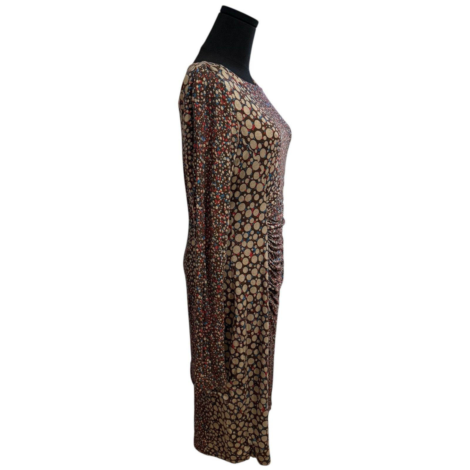 Other Worth New York Dress Bodycon Ruched Brown Multicolor Spots Size M / US 6-8 / IT 42-44 - 12 Thumbnail