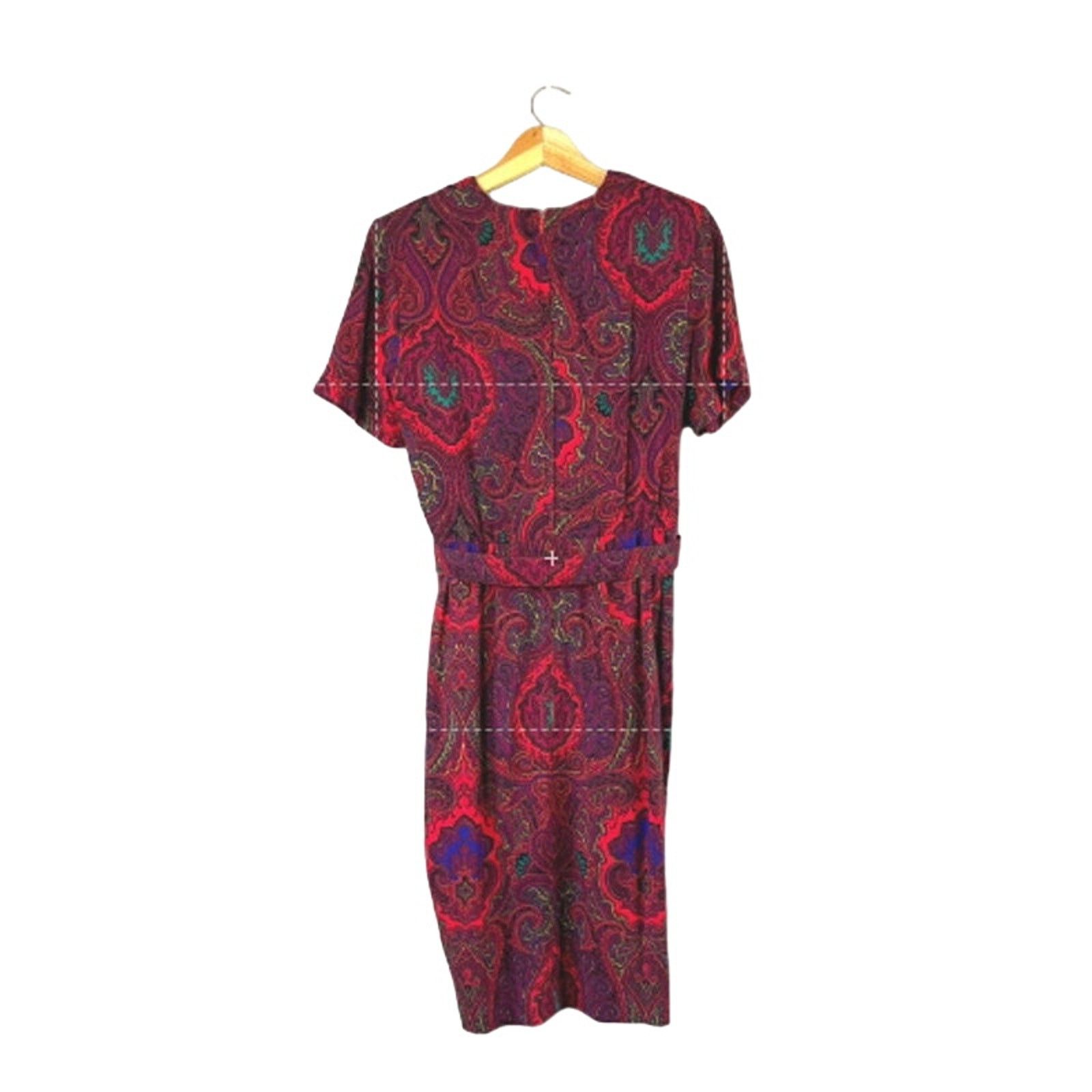 Melissa Women's Vintage Red Paisley Melissa Wrap Dress 8 Size M / US 6-8 / IT 42-44 - 2 Thumbnail