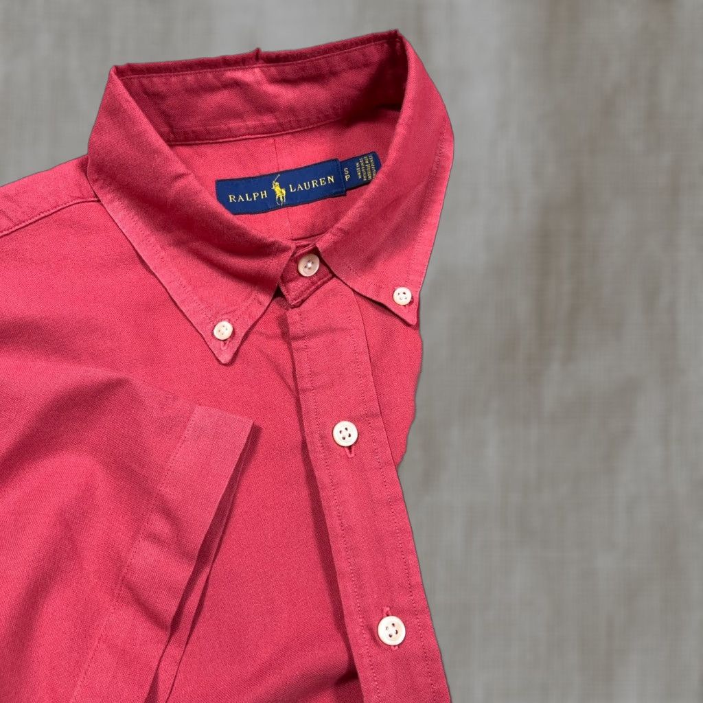 Ralph Lauren Ralph Lauren Oxford Shirt Men L Pink Blue Button-Up Collared Short Sleeve Preppy Size 42R - 1 Thumbnail