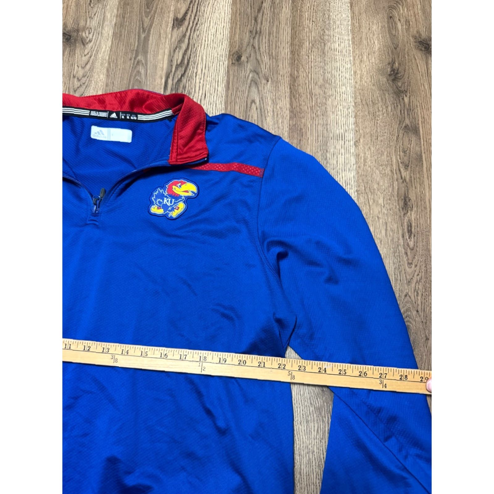Adidas Adidas Shirt Men XL Blue Red 1/4 Zipper Pullover Kansas Jayhawks Modern Sportswear Size US XL / EU 56 / 4 - 7 Thumbnail