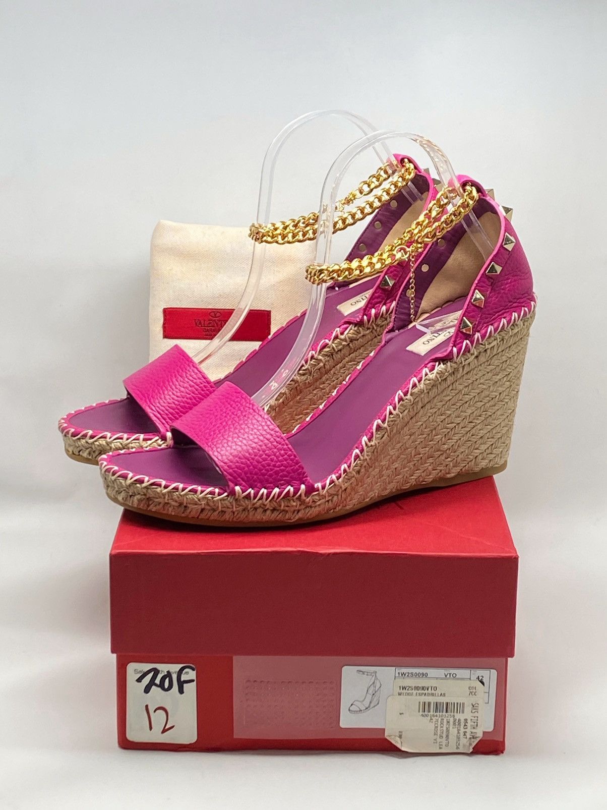 Valentino Valentino Garavani Rockstud Grainy Calfskin Wedges size 42 Size US 12 / IT 42 - 10 Thumbnail