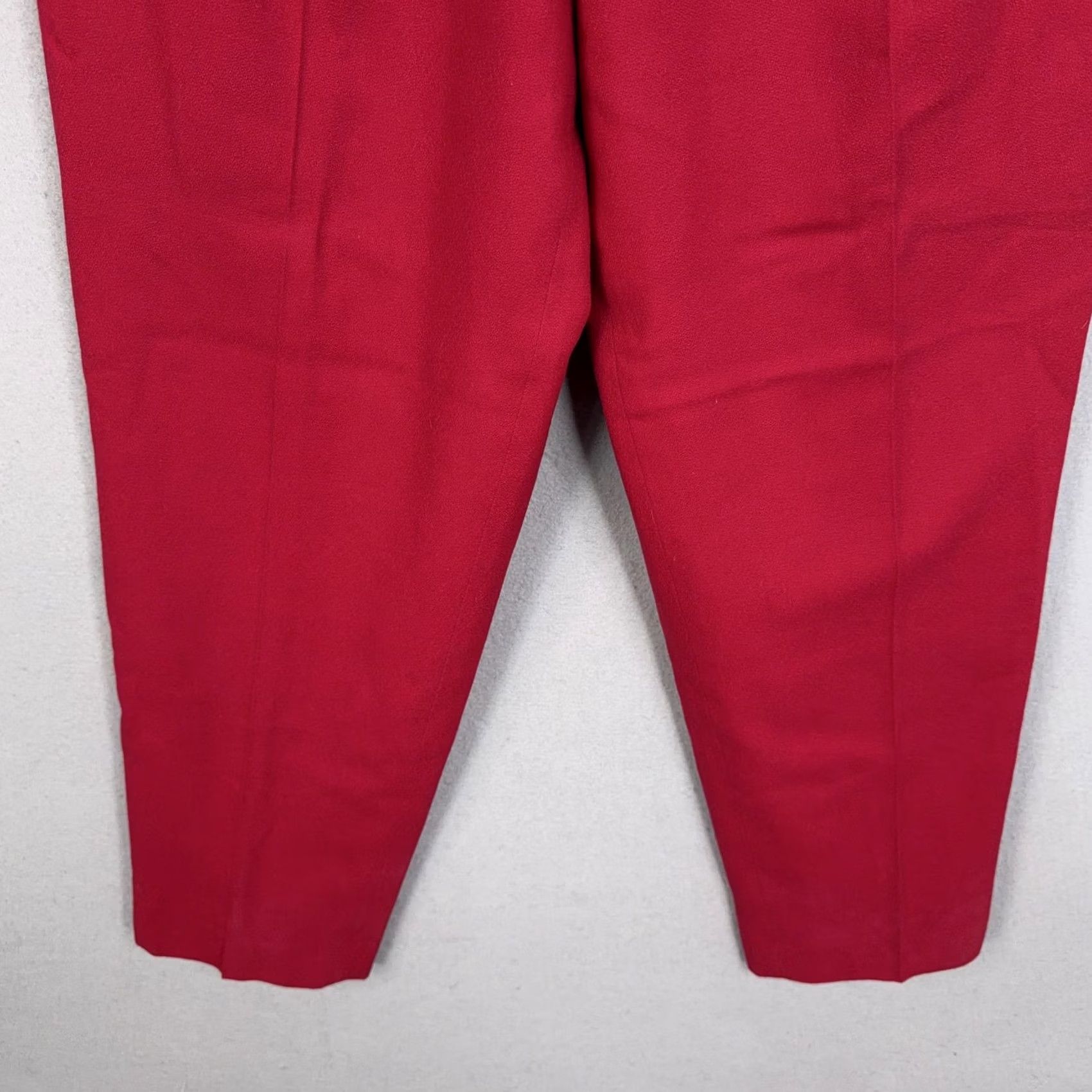 Pendleton VINTAGE Pendleton Pants Womens 12 Red Wool Pleated Tapered High Waist Dressy Size 34" / US 12 / IT 48 - 3 Thumbnail