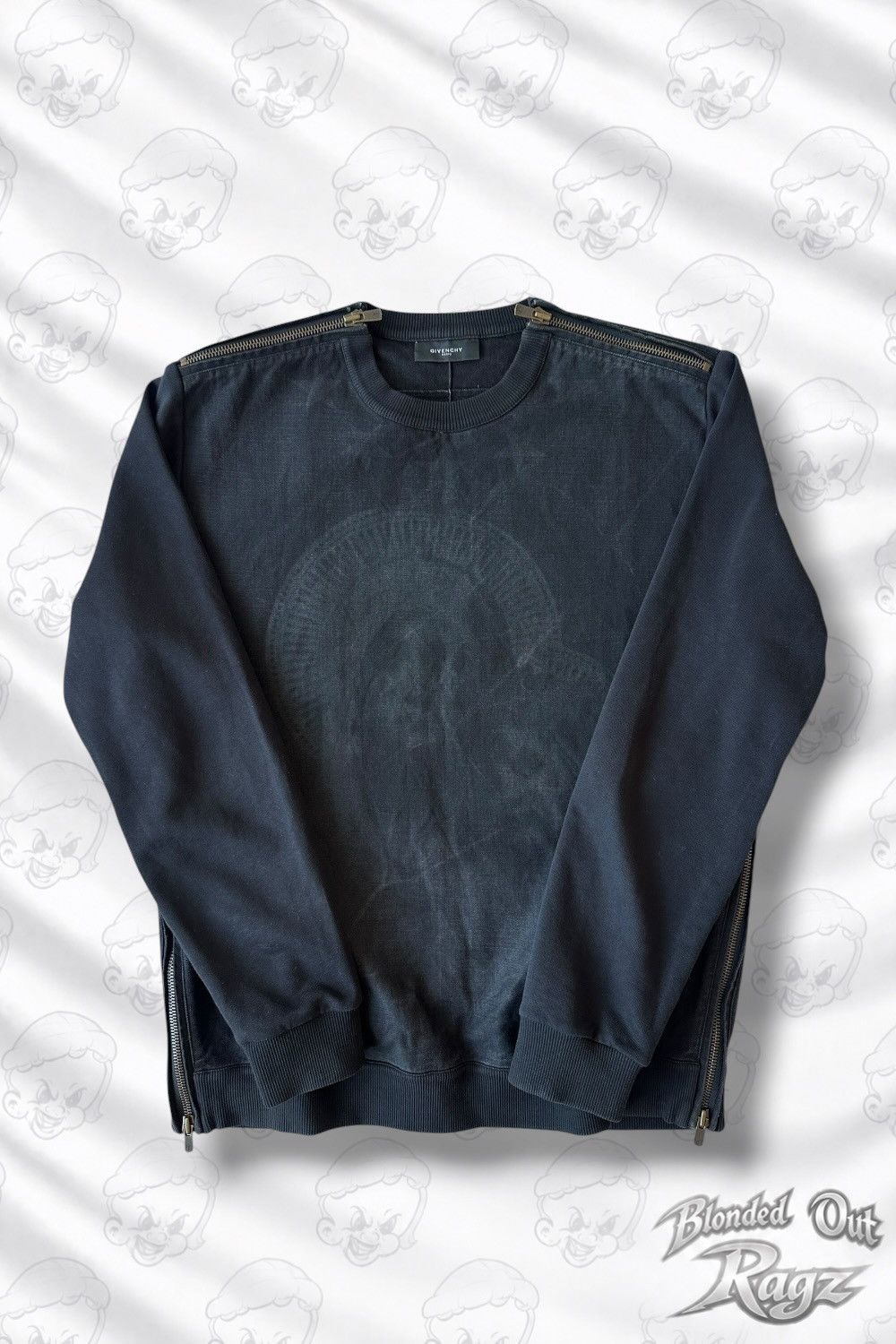 Givenchy FW2013 Givenchy Madonna Denim Double Zip Jersey Crewneck Size US L / EU 52-54 / 3 - 1 Thumbnail