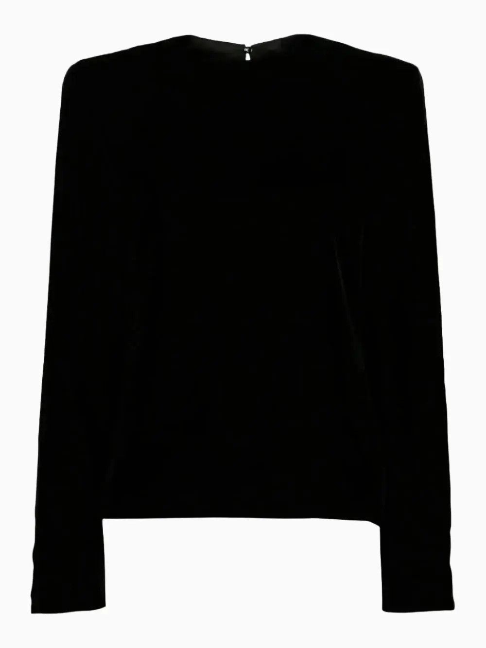Saint Laurent Paris oc11z1025 770530 Top Velours De Soie Fluide Blouse Noir Size M / US 6-8 / IT 42-44 - 1 Thumbnail