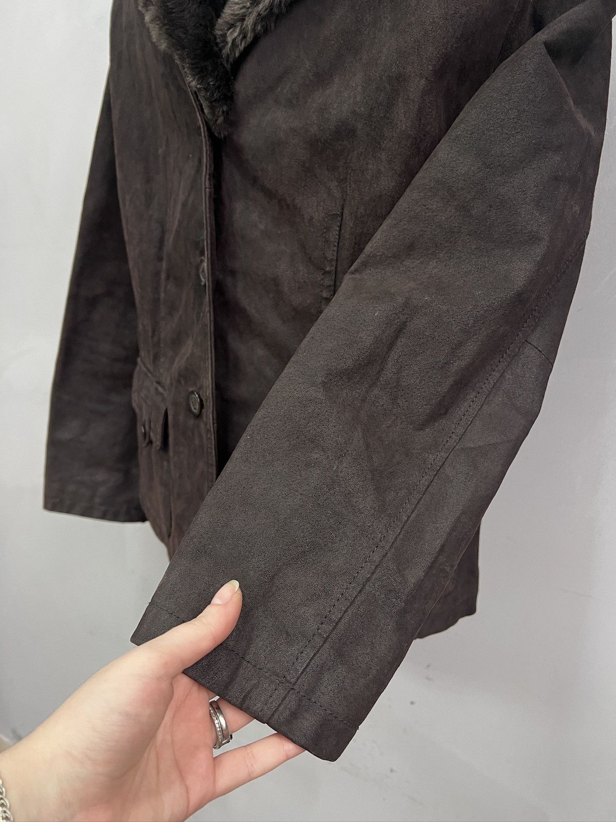 Hysteric Glamour Suede leather fur collar gothic leather jacket y2k style Size US M / EU 48-50 / 2 - 6 Thumbnail