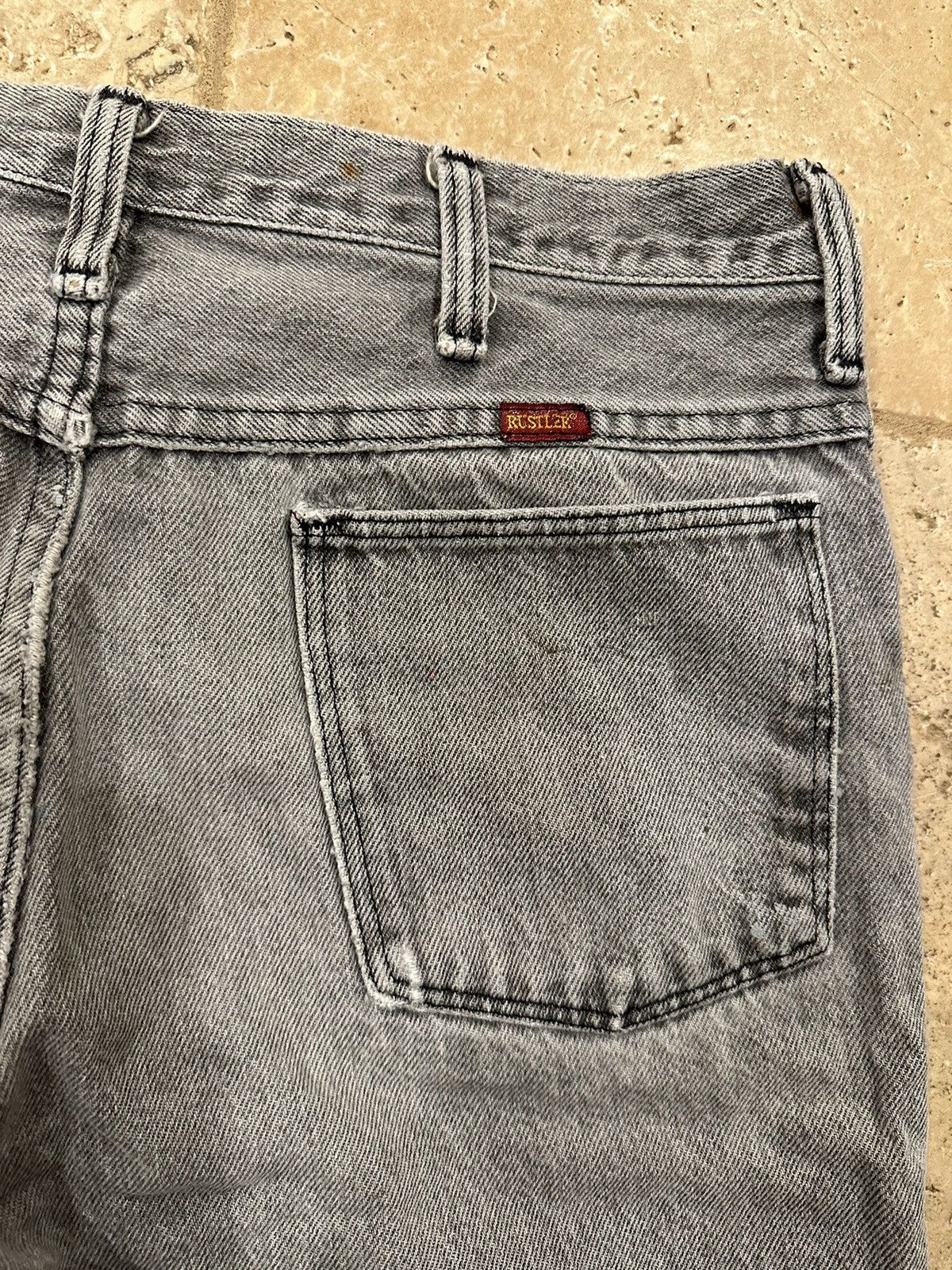 Rustler × Vintage Vintage Rustler Black faded Distressed Painter Denim Jeans Size US 32 / EU 48 - 10 Thumbnail