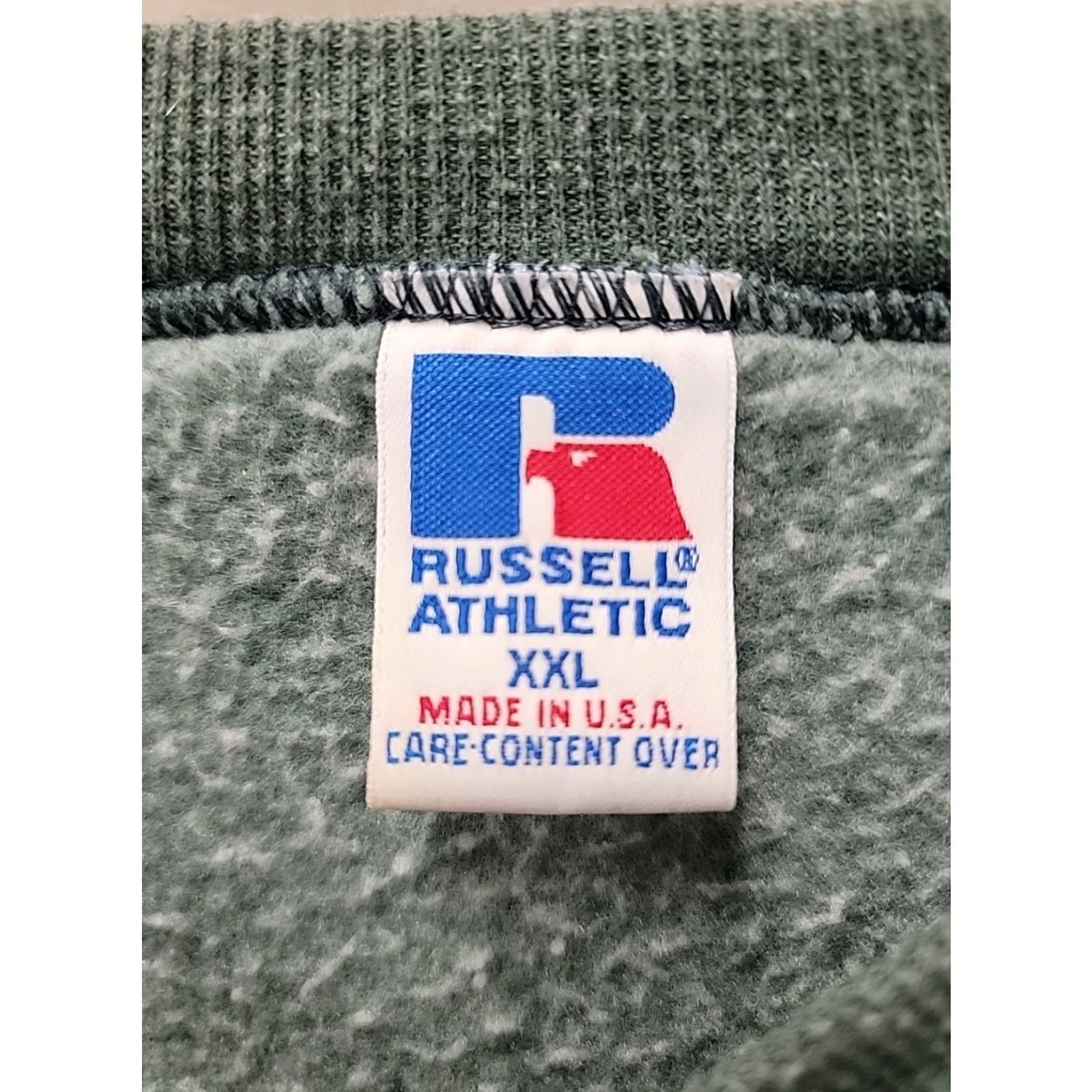 Russell Athletic VINTAGE Russell Athletic Sweatshirt Mens 2XL Green 90s Crewneck USA Matrix Logo Pullover Size US XXL / EU 58 / 5 - 2 Thumbnail