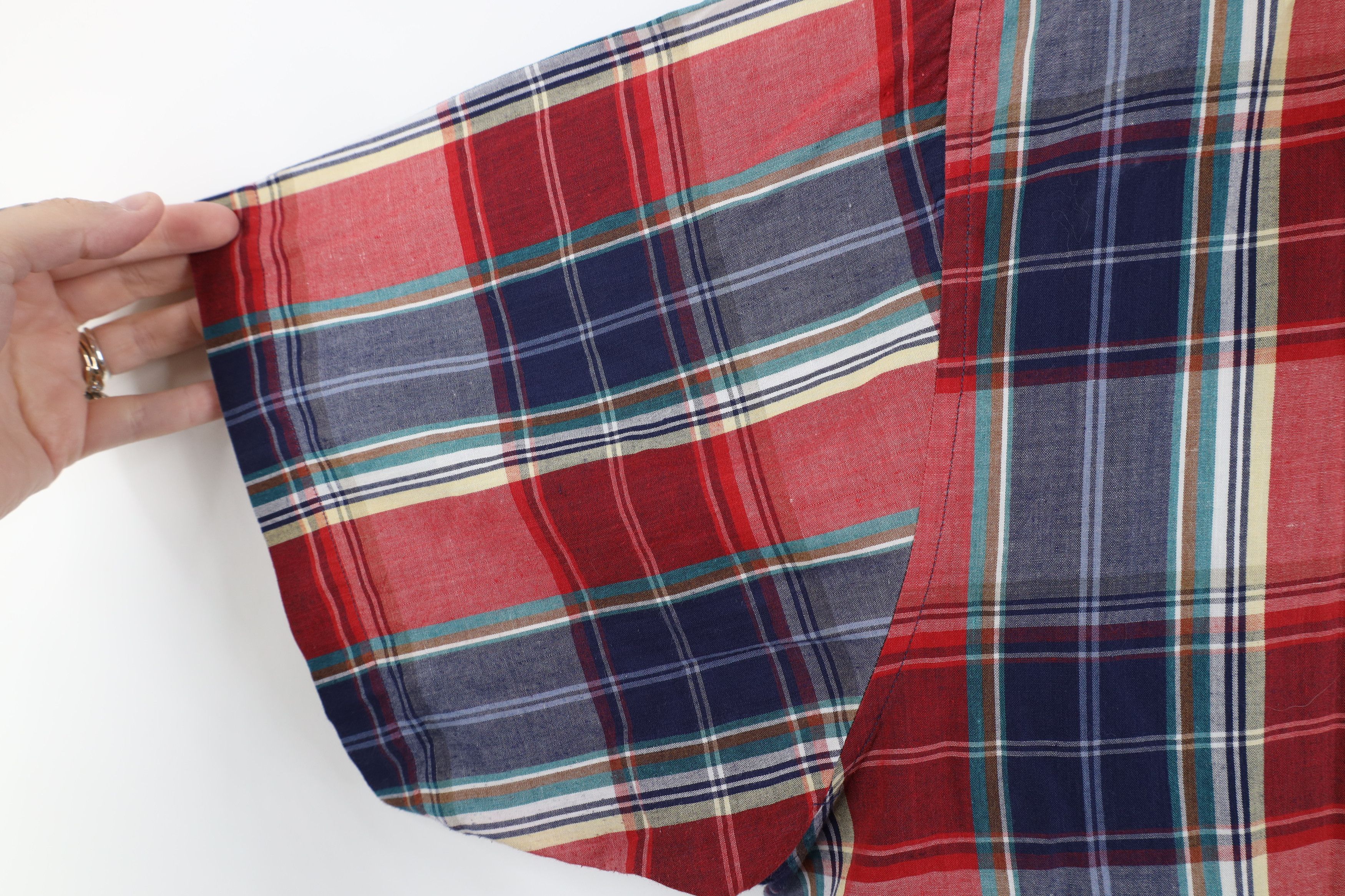 Vintage Vintage 90s Streetwear Cloth Madras Plaid Button Down Shirt Size US XL / EU 56 / 4 - 6 Thumbnail