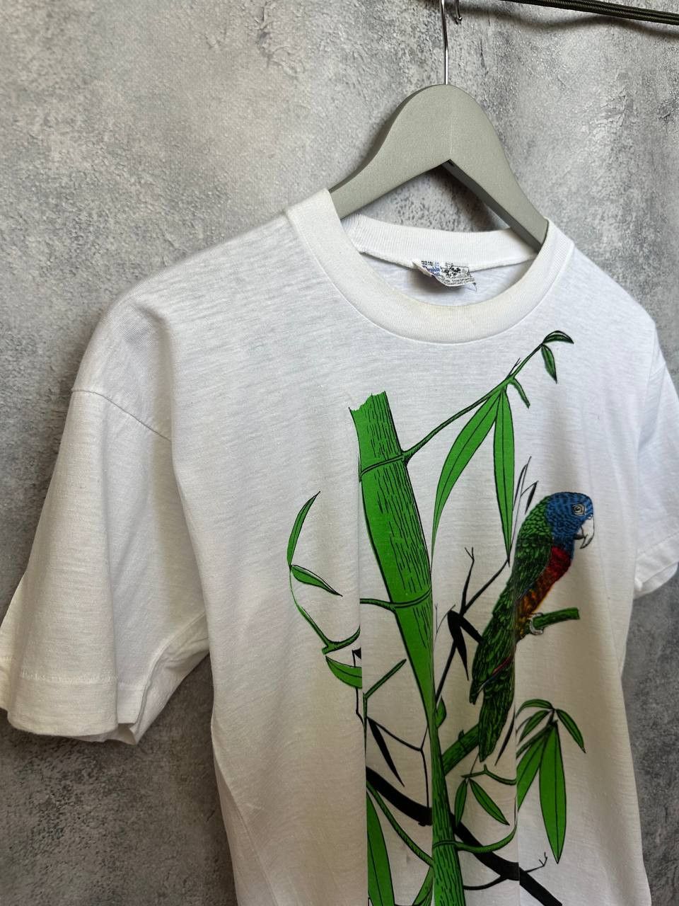 Vintage St. Lucia Parrot Bamboo Graphic Tee by Double Bull 80s/90s Size US S / EU 44-46 / 1 - 4 Thumbnail