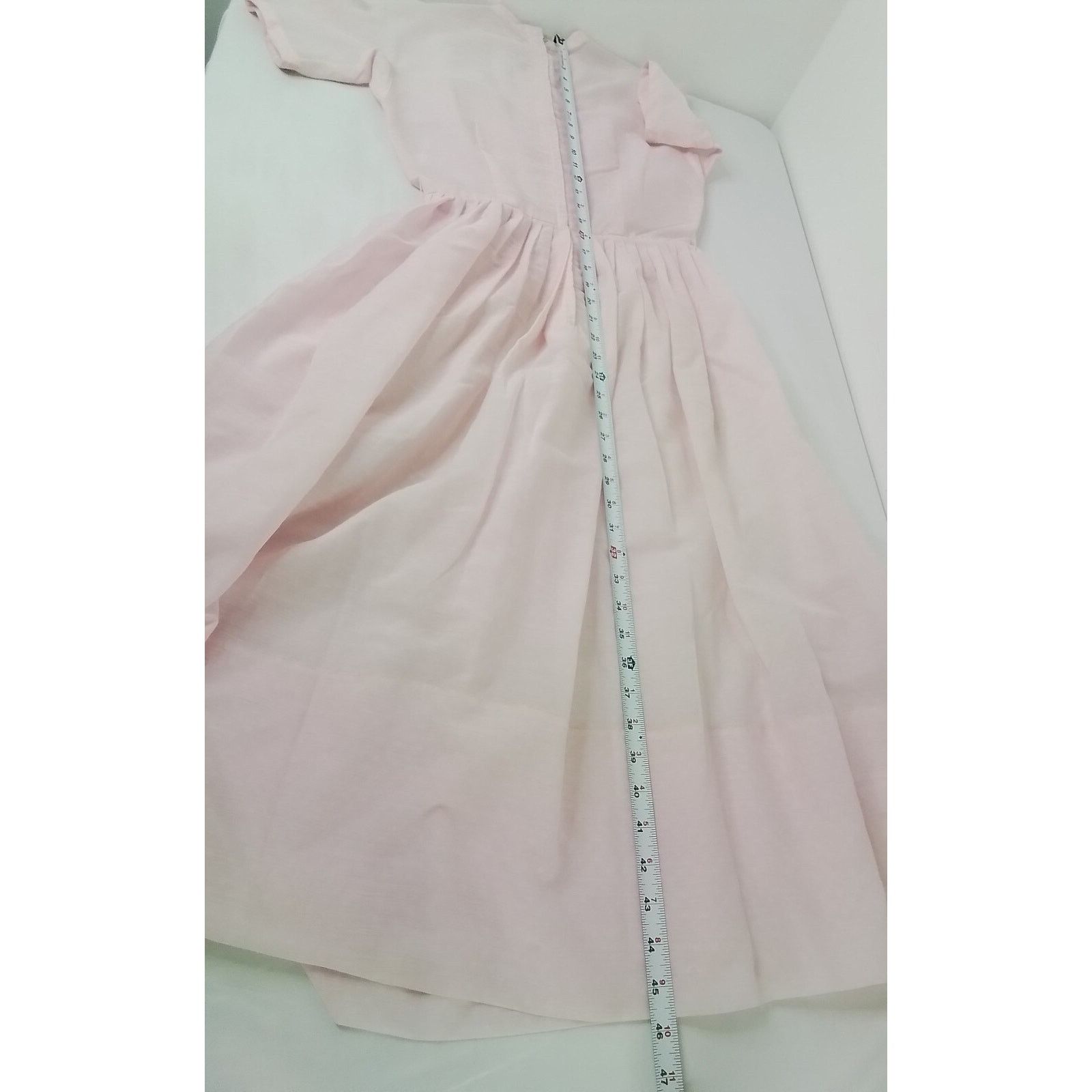 Other Vintage L'Aiglon Dress Women's Pale Pink Short Sleeve Size L / US 10 / IT 46 - 11 Thumbnail