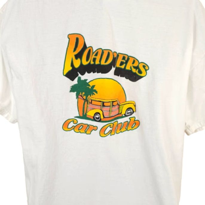 Hanes VINTAGE Hanes Roaders Car Club T Shirt Mens XL White Y2K Classic Woody Wagon Size US XL / EU 56 / 4 - 4 Thumbnail