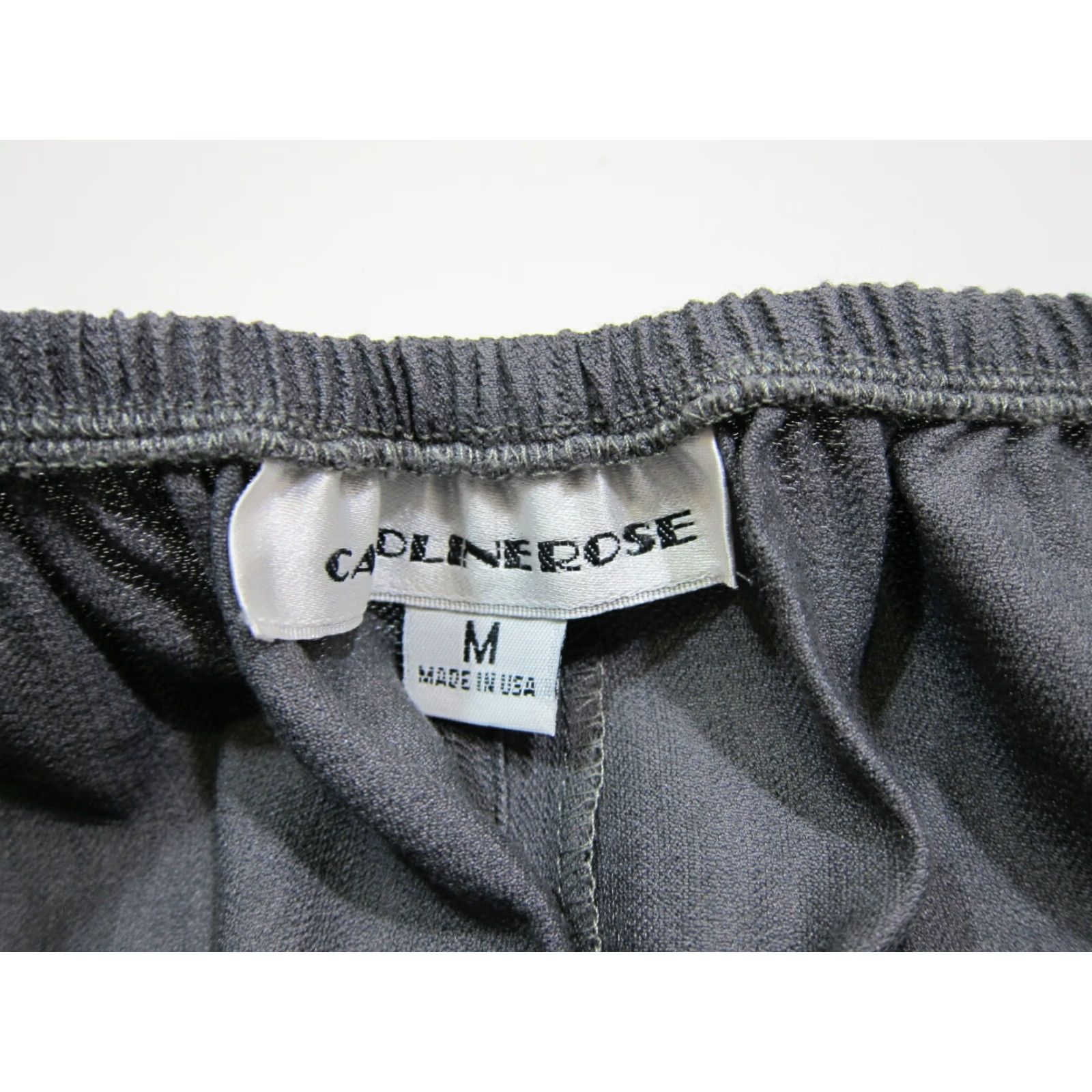 Vintage Caroline Rose Grey Rayon Stretch Wide-Leg High Rise Casual Pant Women Medium Size 32" / US 10 / IT 46 - 3 Thumbnail