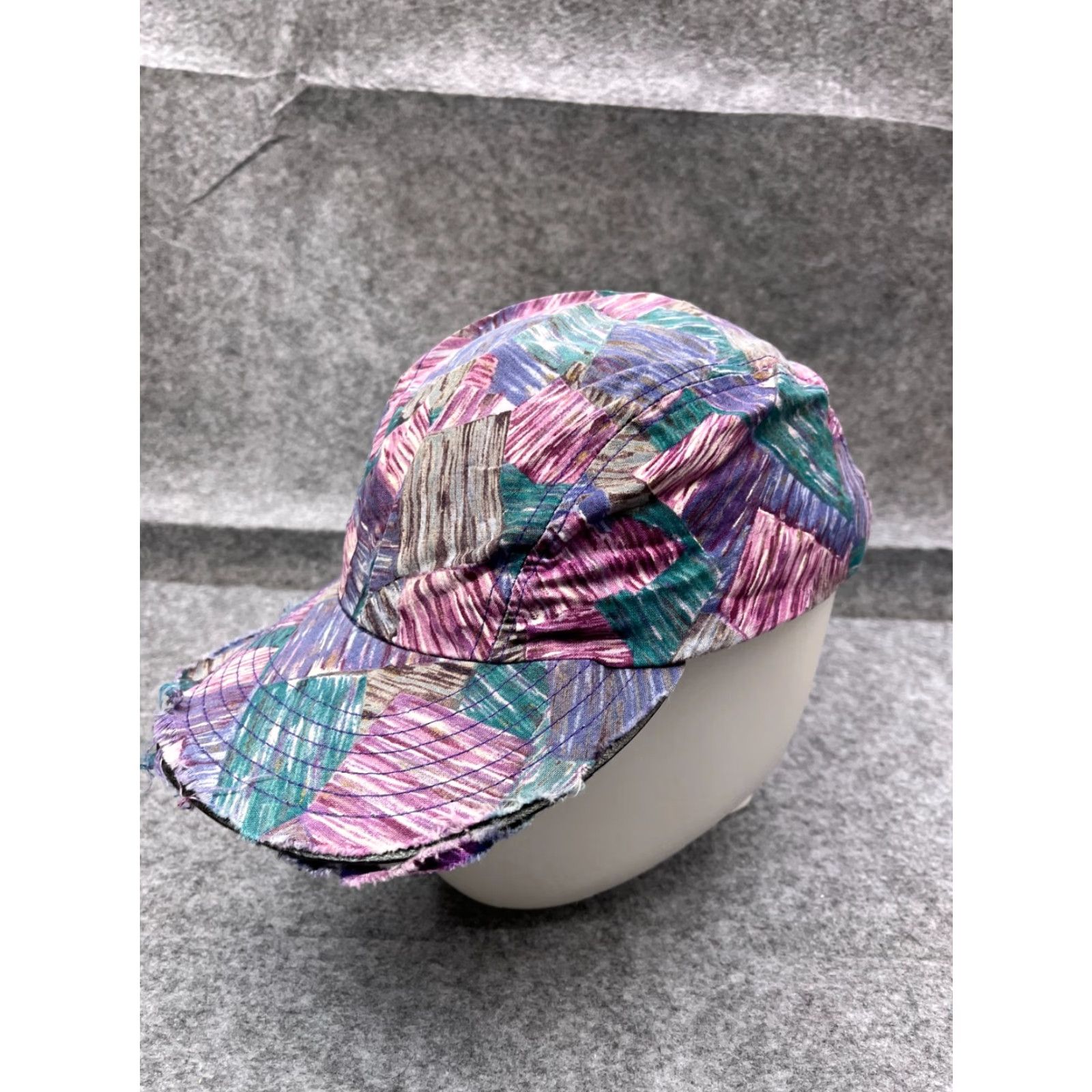 Vintage VINTAGE Brindar Design Hat OS Purple 90s Look Elastic Made US Womens Size ONE SIZE - 4 Thumbnail