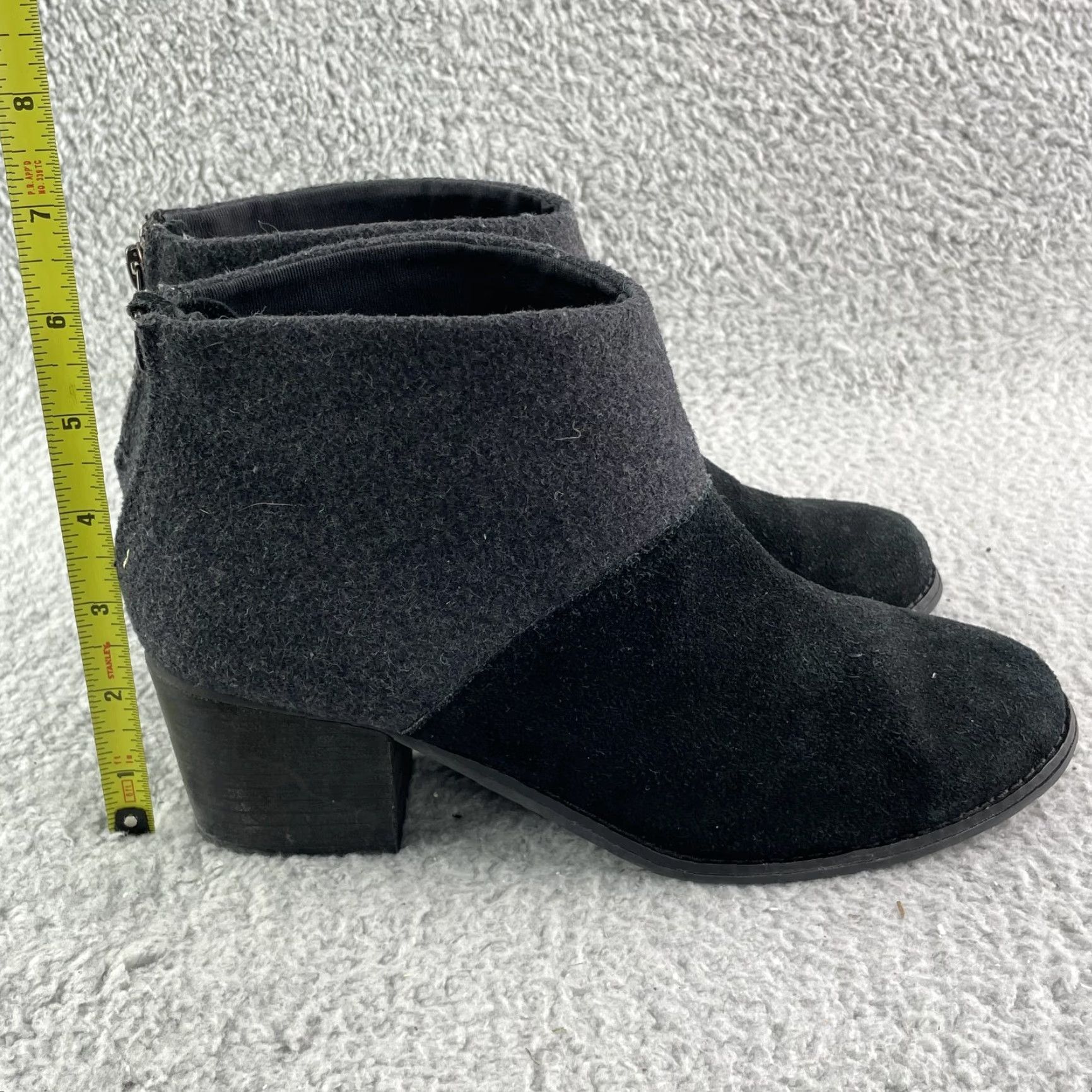 Toms Toms Boots Women 8.5 Suede Leather Black Bootie Chic Classic 90's Corpcore Leila Size US 9 / IT 39 - 4 Thumbnail