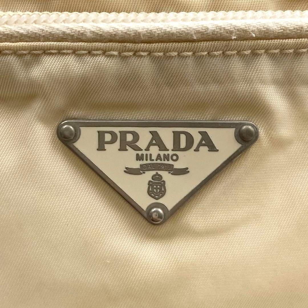Prada Prada - Beige Handbag Shoulder Bag Nylon Triangle Logo Plate Size ONE SIZE - 10 Thumbnail