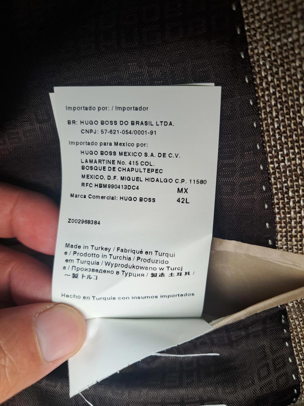 Hugo Boss Hugo Boss Sport Coat Mens 42L Brown Nailhead Wool Linen Size 42L - 4 Thumbnail