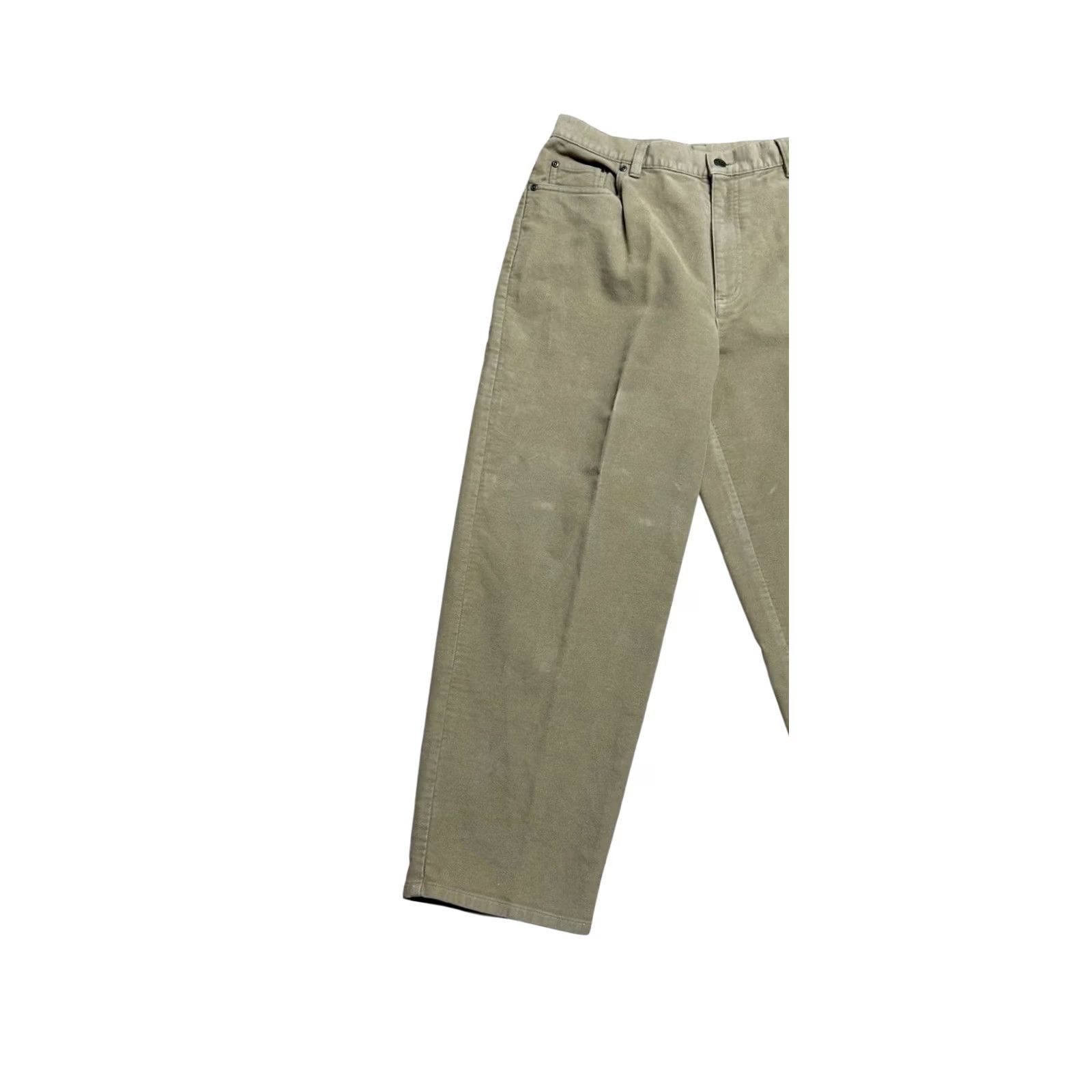 Vintage VINTAGE L.L. Bean Pants Women 16P Brown High Waist Mom 90s Outdoors Straight Leg Knit Cotton Blend Pockets Size 38" / US 16 / IT 52 - 2 Thumbnail