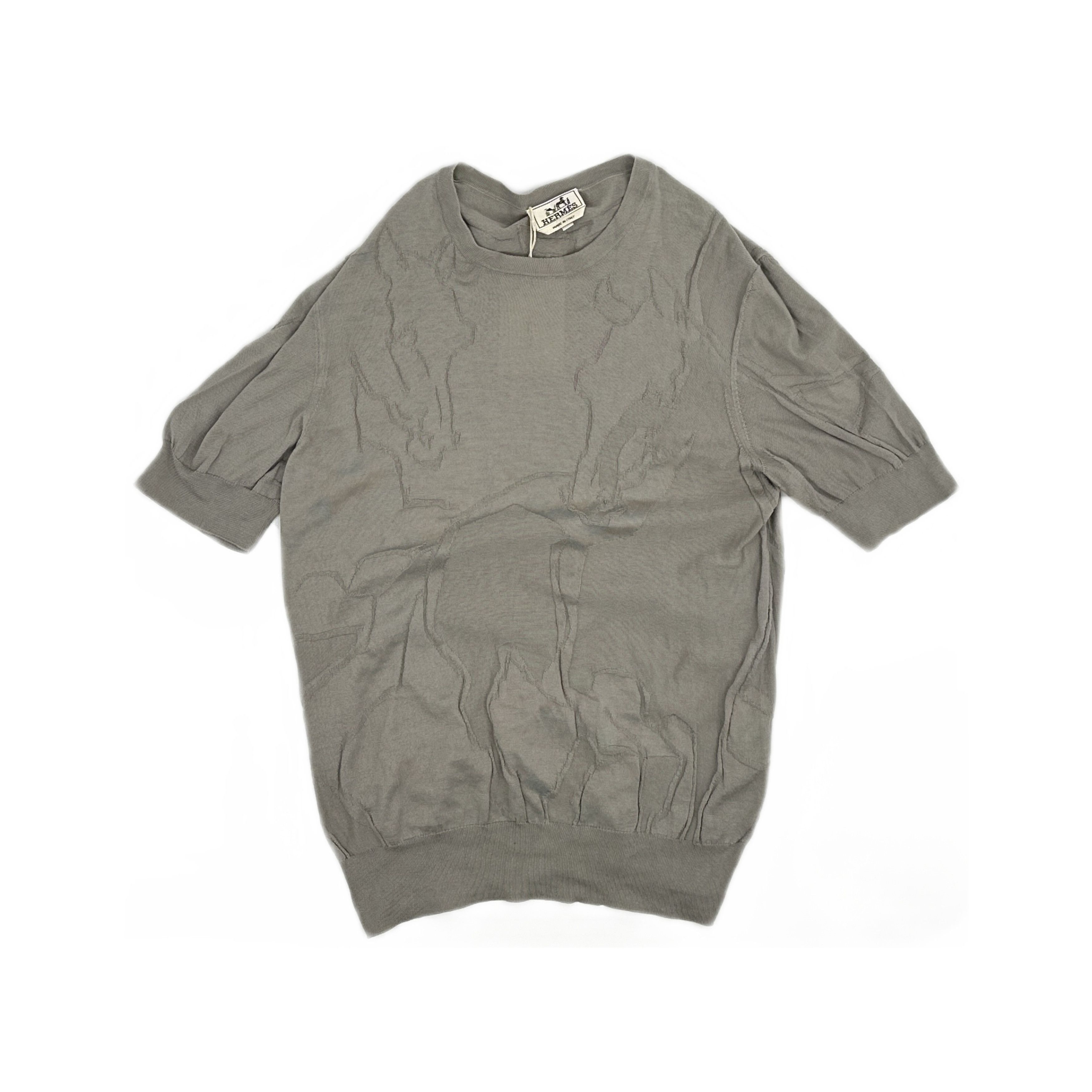 Hermes Hermès Horse Motif Knit Short Sleeve Sweater Size S Size US S / EU 44-46 / 1 - 1 Thumbnail