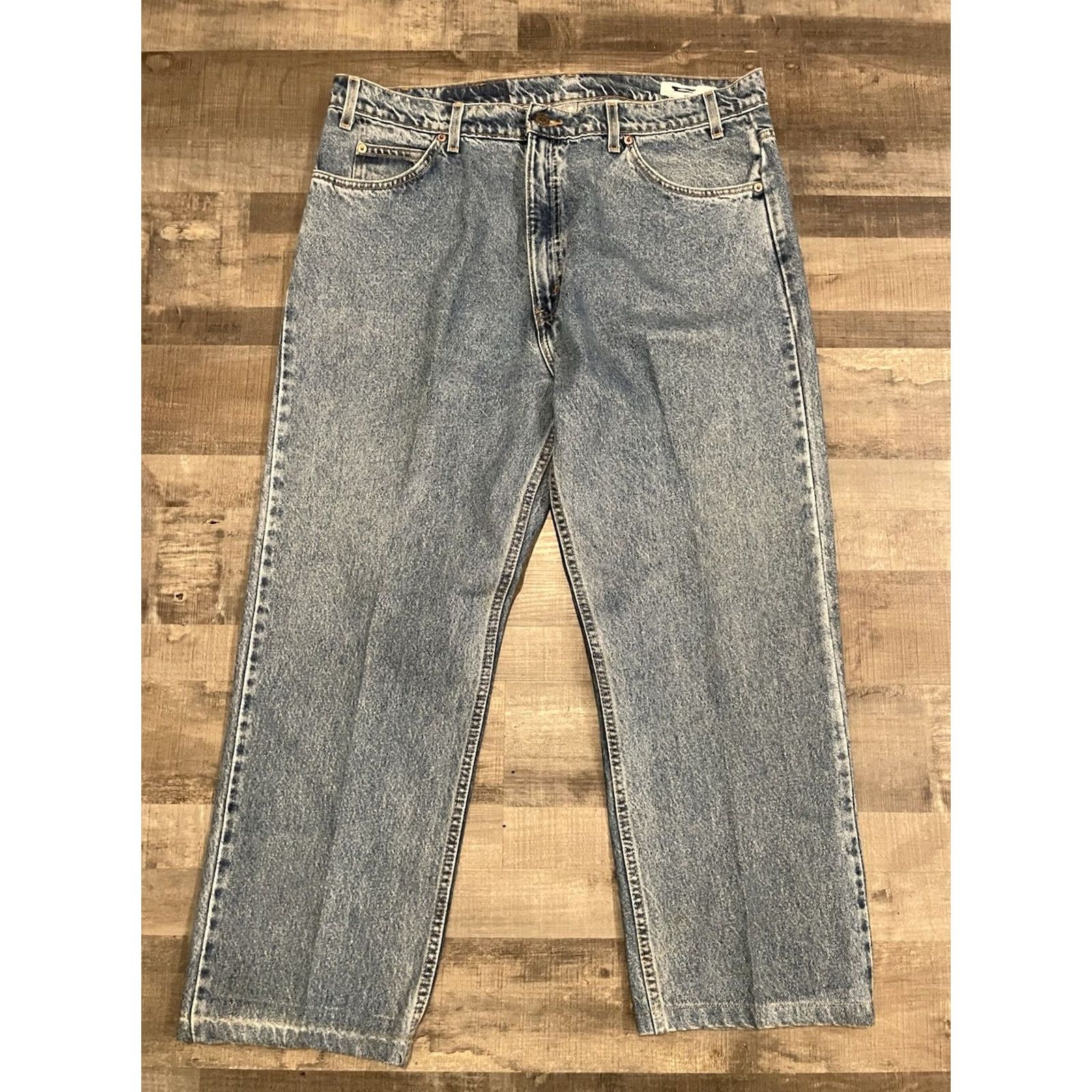 Levi's VINTAGE Levi's 505 Jeans Men 38x27 Regular Straight Orange Tab 90s Denim Cotton Medium Blue Mens Jeans Regular Fit 90s Levi's 500 Series Model Size US 38 / EU 54 - 6 Thumbnail