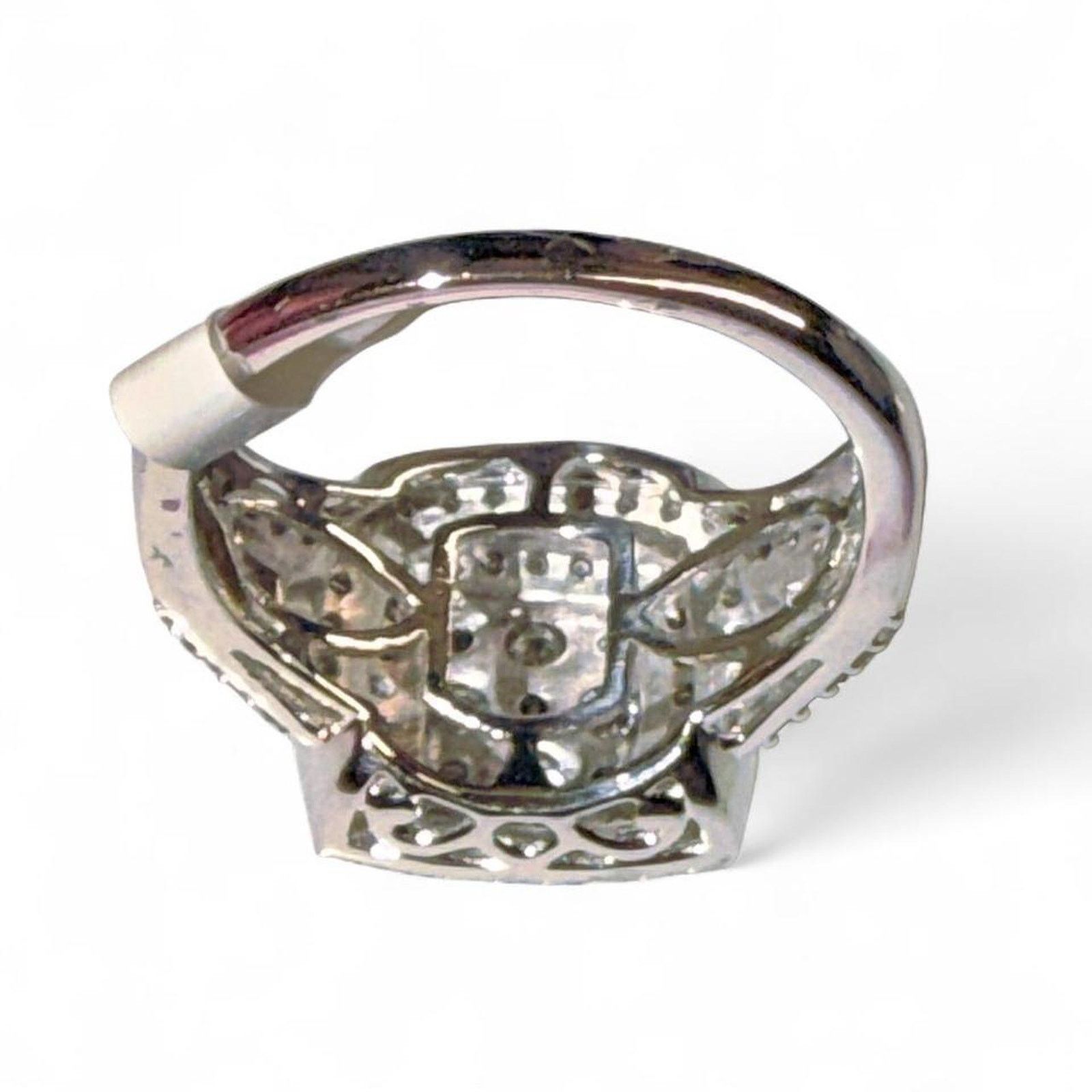 Other 1 cttw Diamond Sterling Silver Pave Cluster Engage Ring 7 Size ONE SIZE - 6 Thumbnail