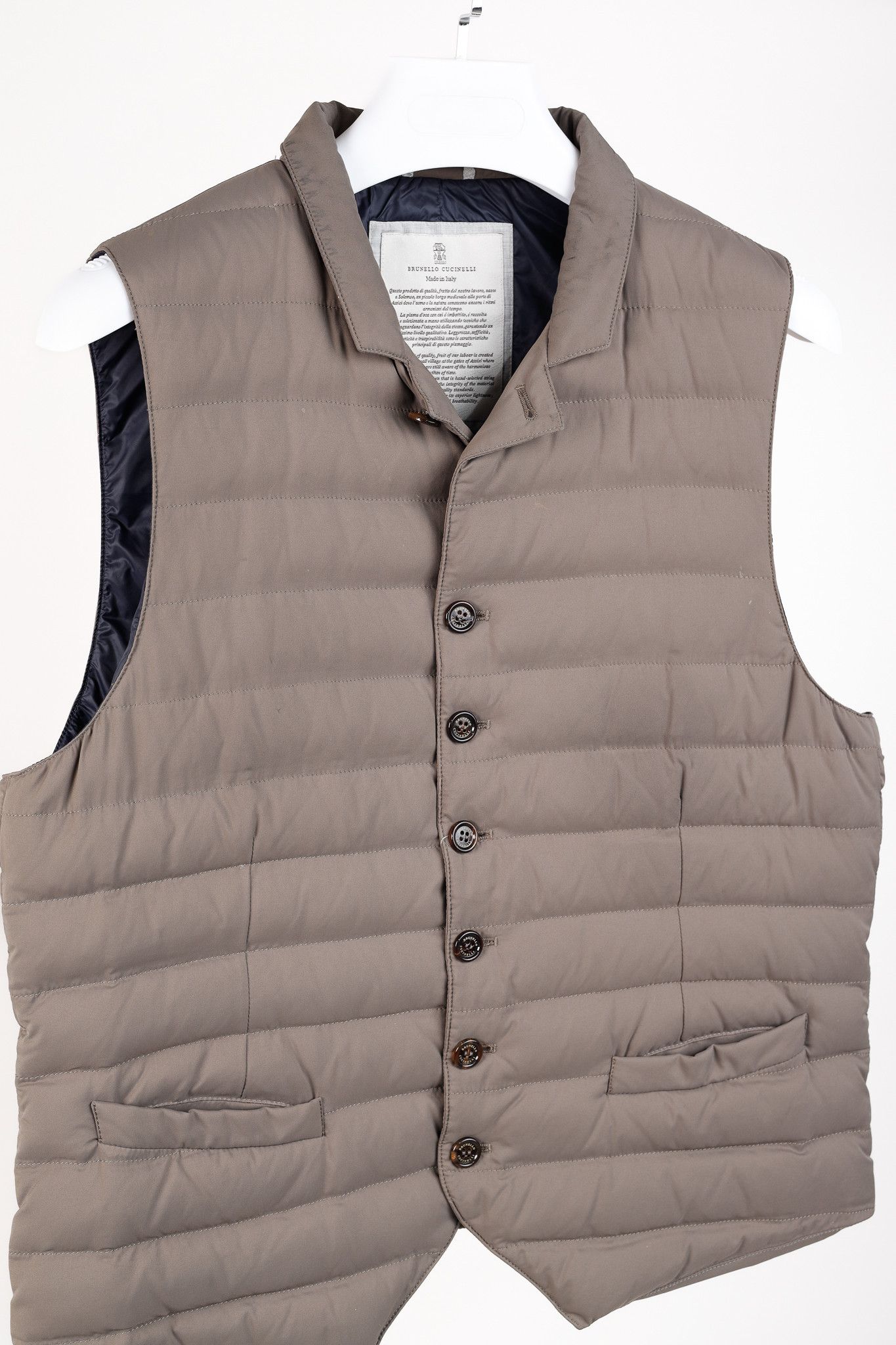 Brunello Cucinelli Brunello Cucinelli AW/15 Nylon Notched-Lapel Down Waistcoat Size US L / EU 52-54 / 3 - 3 Thumbnail