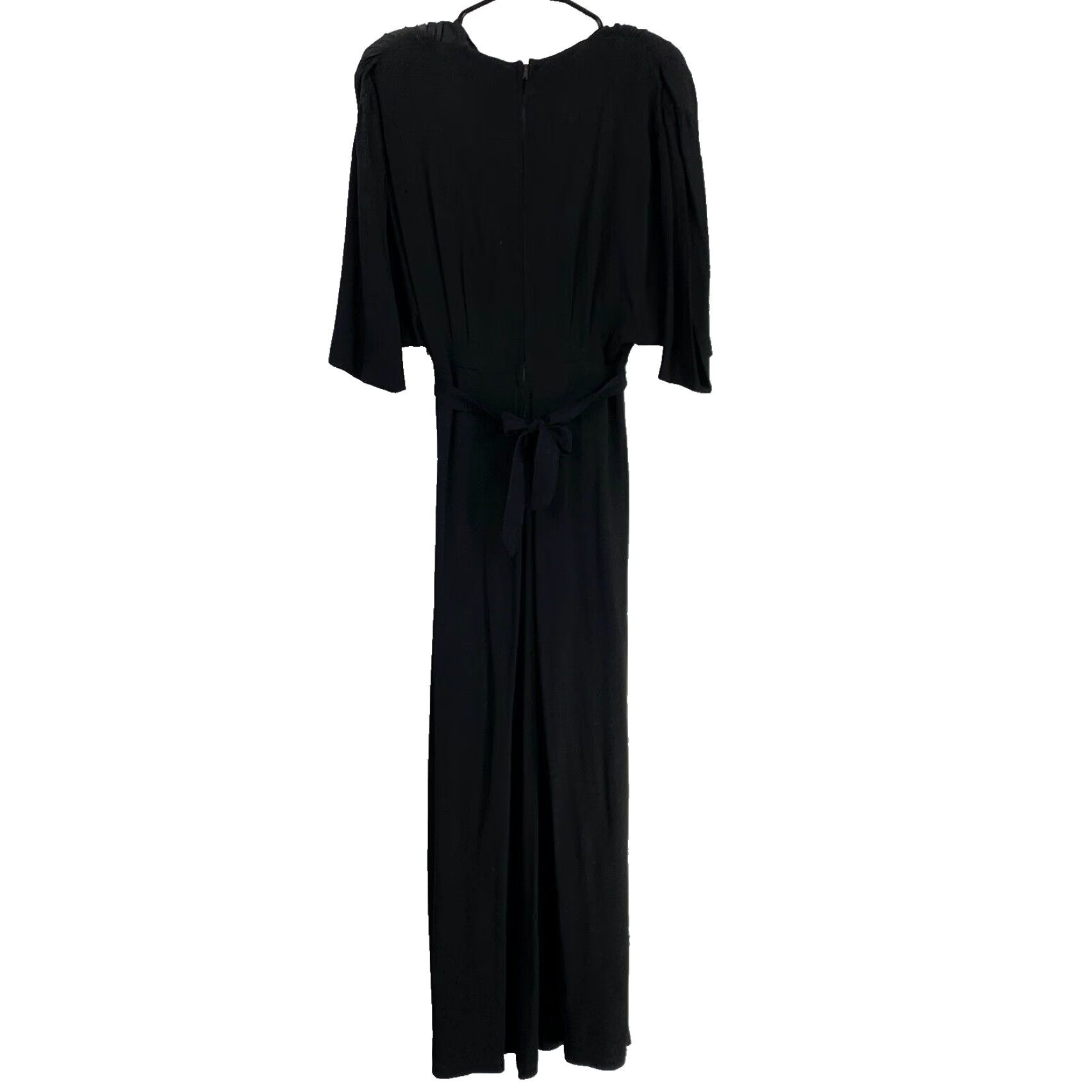 Vintage VINTAGE Sergee of California Rayon Crepe Vamp Black Skirt Dress Chest 32" Vintage 1940s Art Deco Black Rayon Crepe Dress Dress Mens Womens Size 22" - 4 Thumbnail