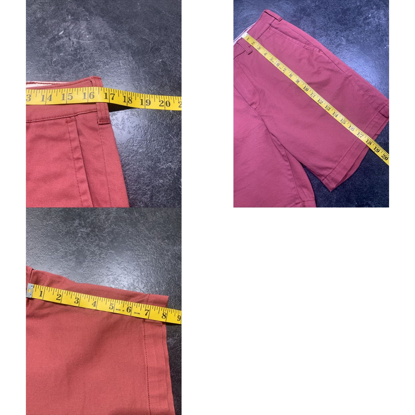 American Eagle Outfitters American Eagle Slim Fit Chino Shorts Men Size 31 Brick Red Cotton Elastane Flat Front Casual 31 Mens Regular Shorts Size US 31 - 8 Thumbnail