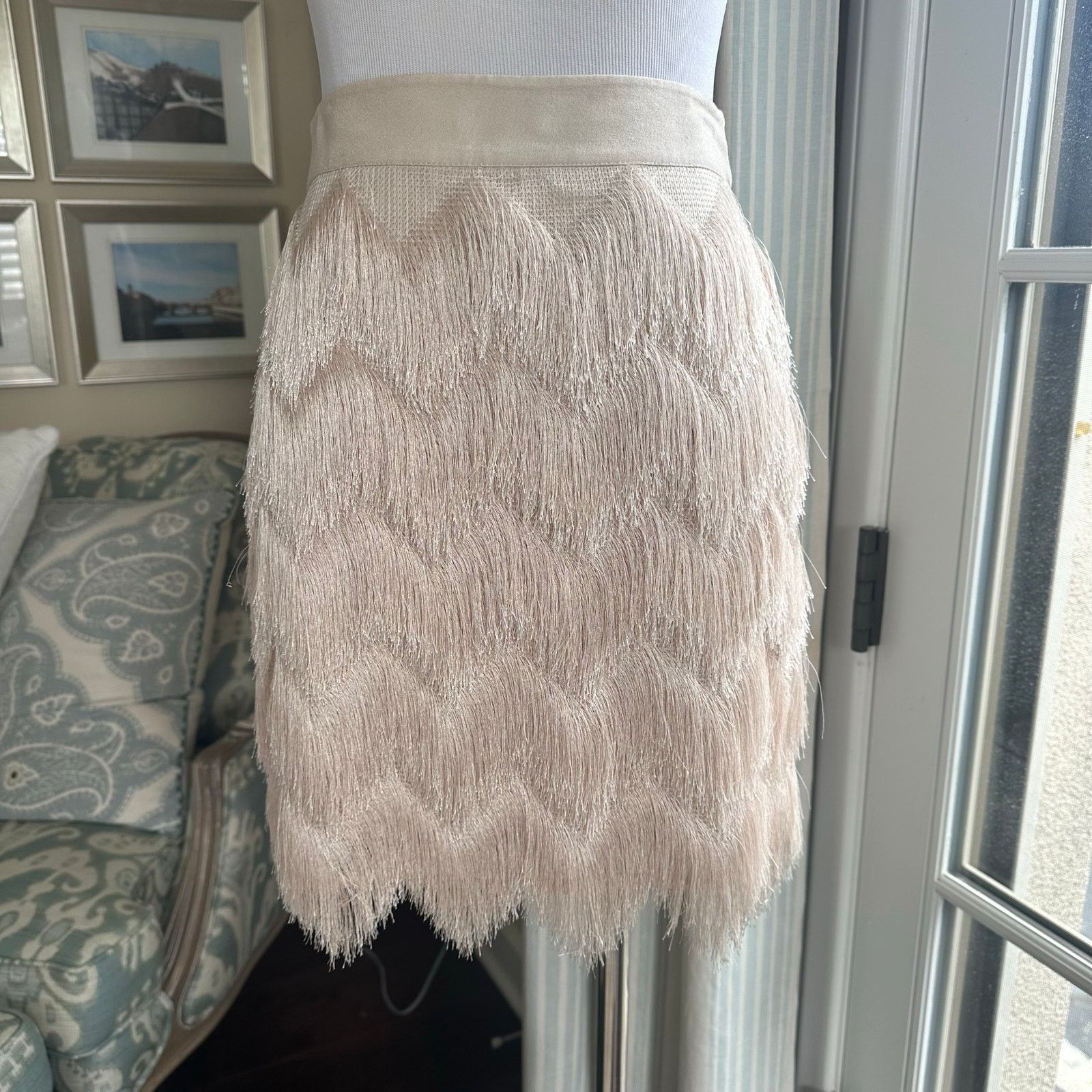 Other Ella Moss Stardust Zigzag Fringe Skirt Sise 0 Waist 25" NWT Size 25" / US 0 / IT 36 - 2 Thumbnail