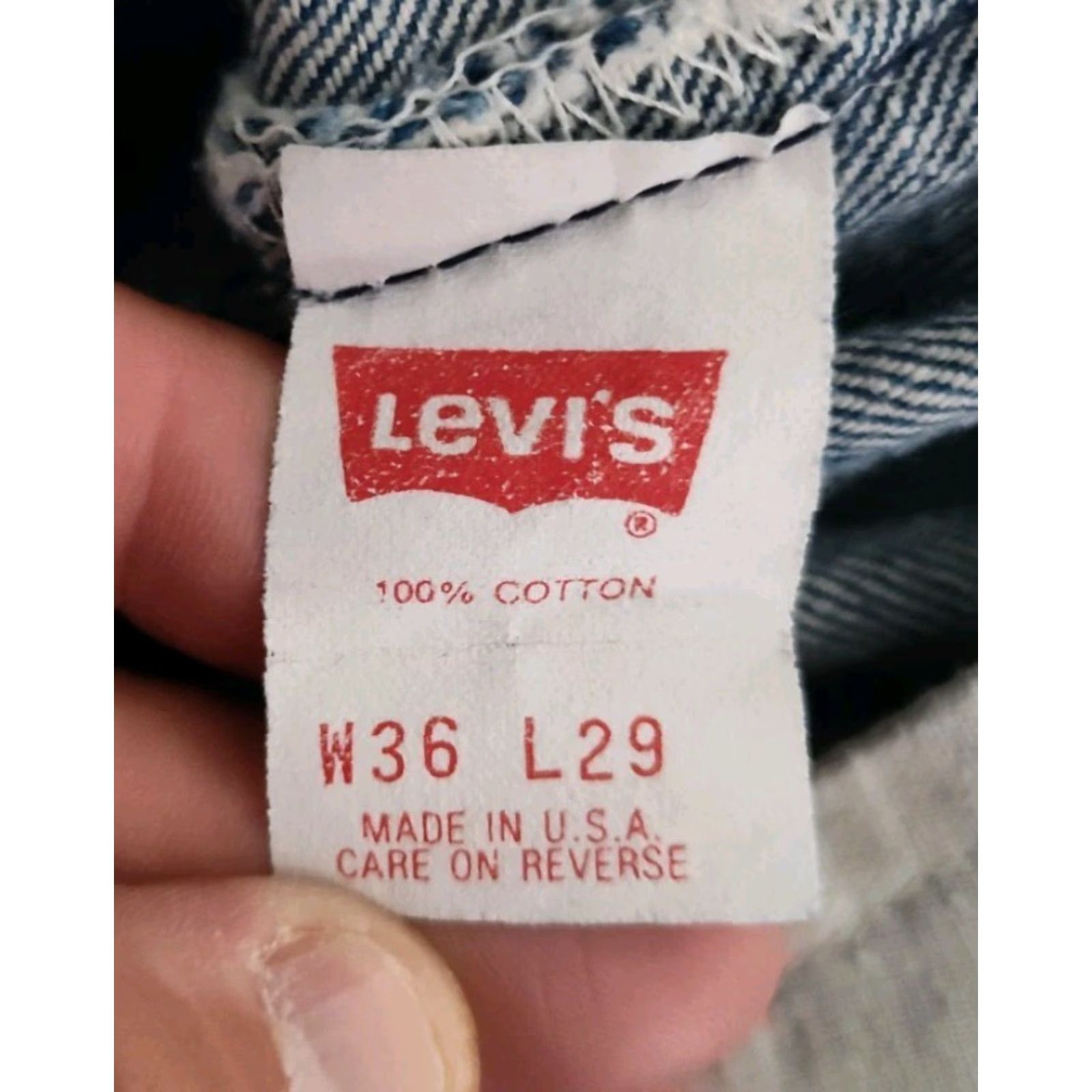 Levi's VINTAGE Levi's Jeans Men 90s 517 Straight Fit Denim Red Batwing Made in USA 36x24 Size US 36 / EU 52 - 7 Thumbnail