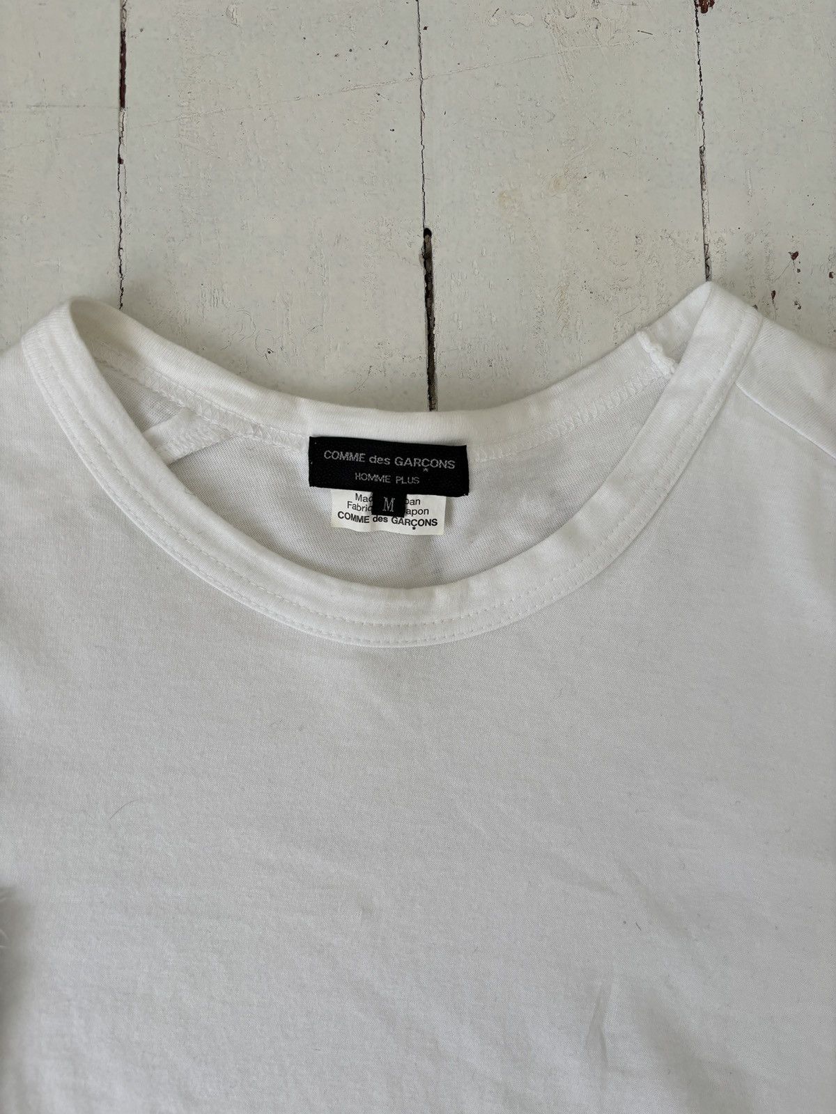 Comme des Garcons Homme Plus Comme des Garcons white deconstructed t-shirt Size US M / EU 48-50 / 2 - 2 Thumbnail