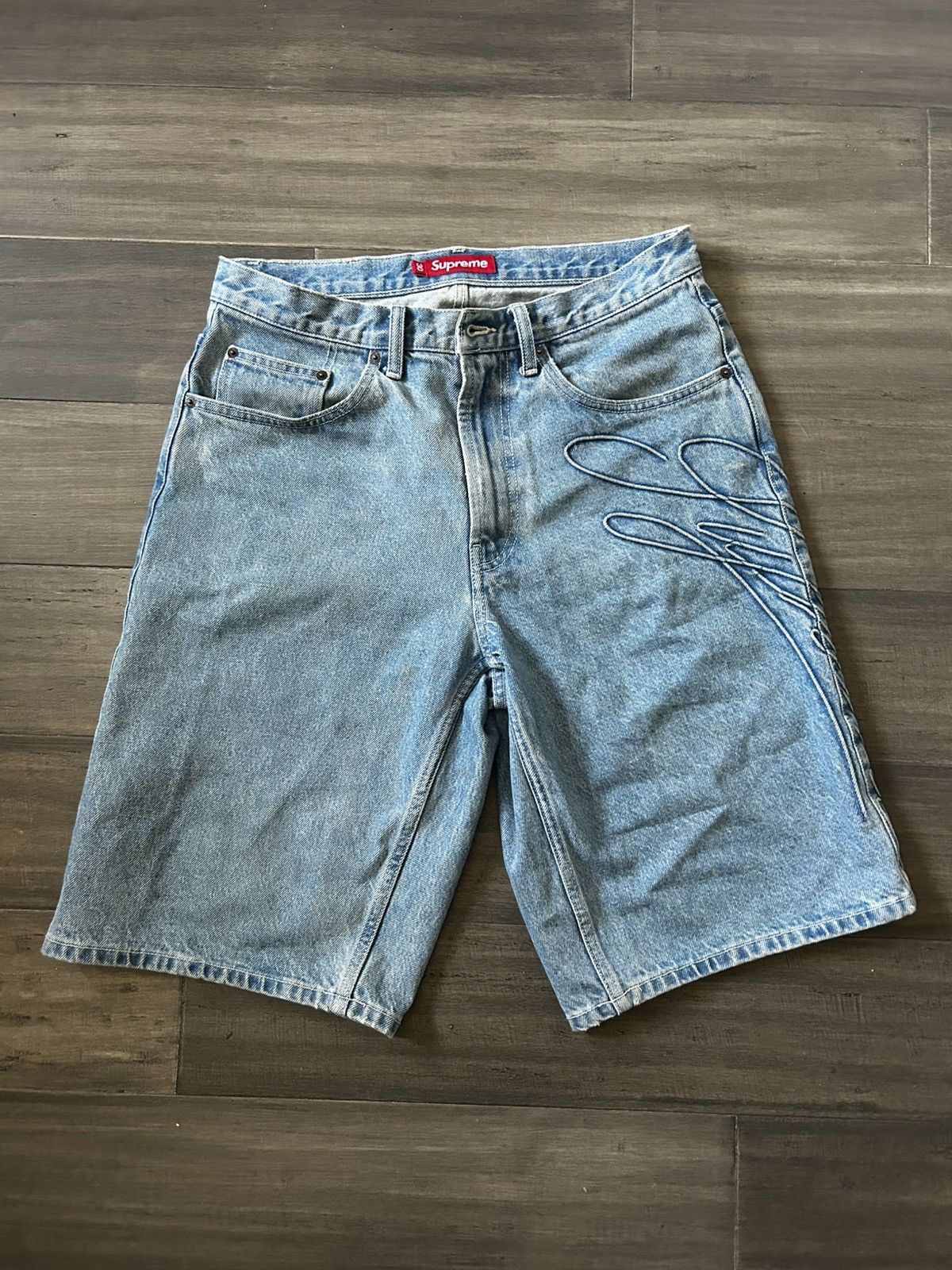 パンツ Supreme Baggy Denim Short \"Bleached\" Buy Supreme Baggy Denim Short 'Bleached' - SS25SH8 BLEACHED | GOAT